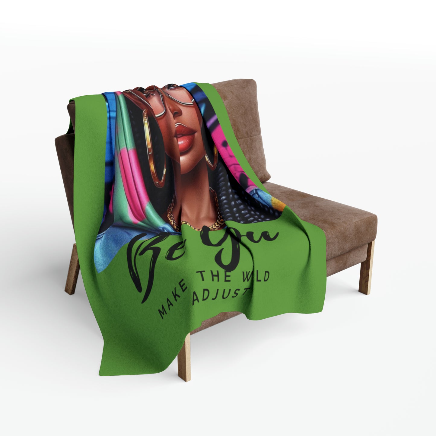 Be you hoodie girl Green Arctic Fleece Blanket - Home Decor