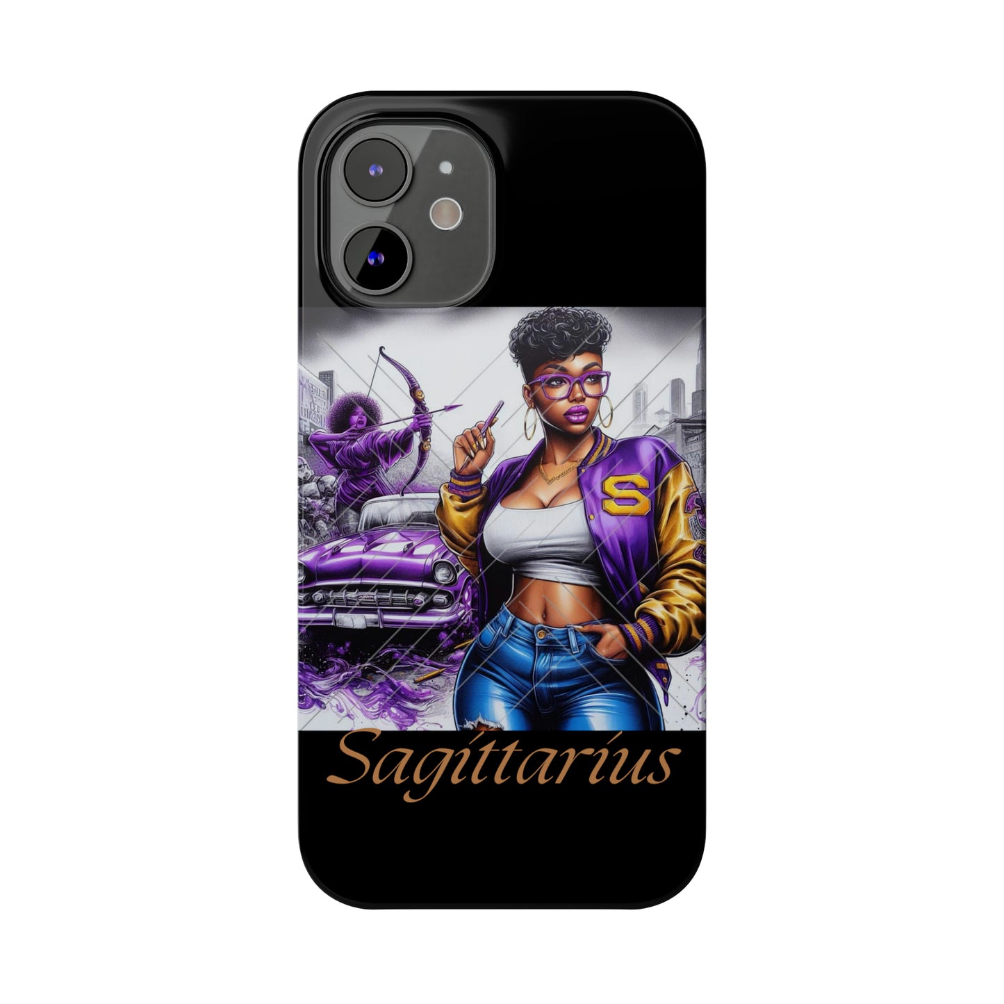 Sagittarius blk Slim Phone Cases - Phone Case