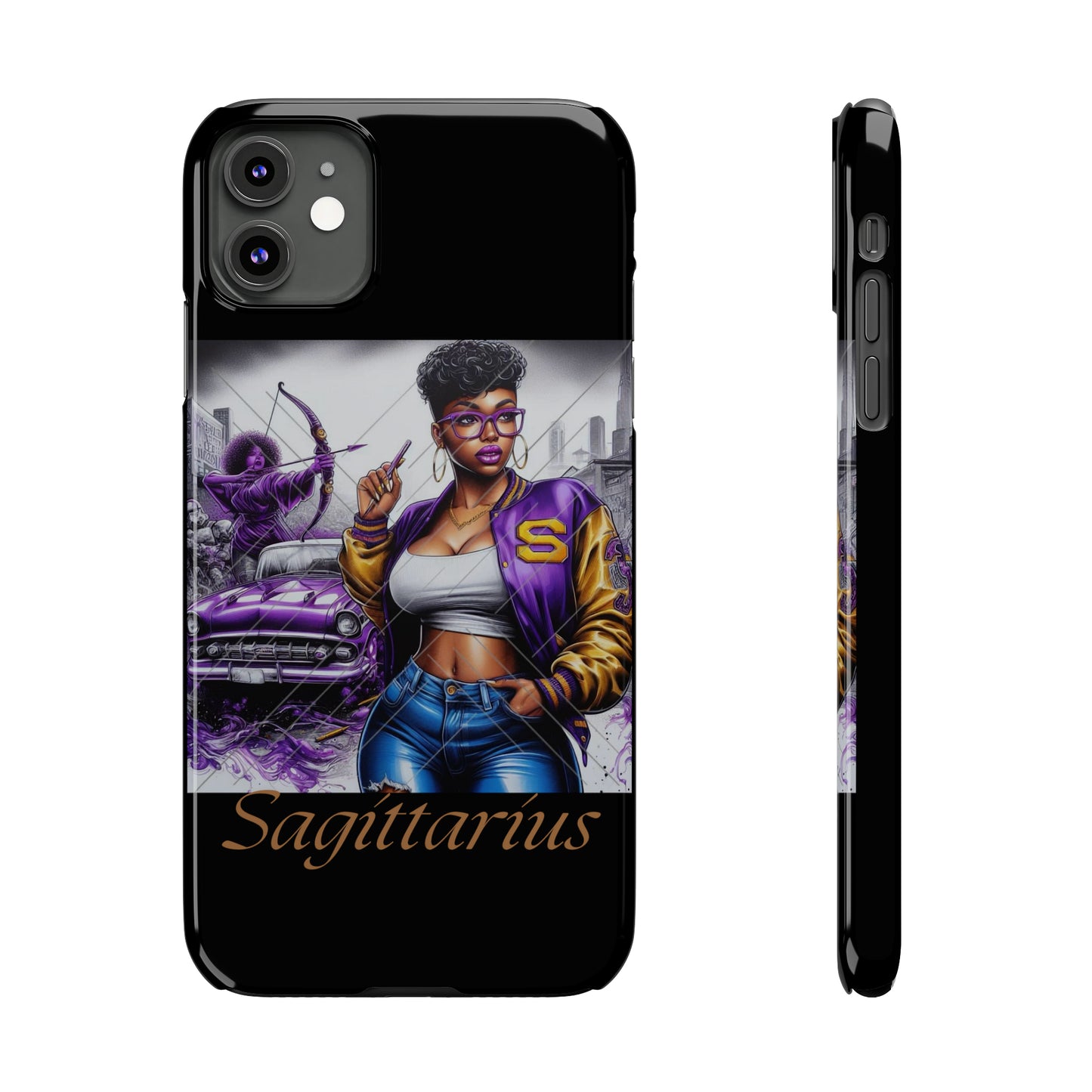 Sagittarius blk Slim Phone Cases - iPhone 11 - Phone Case