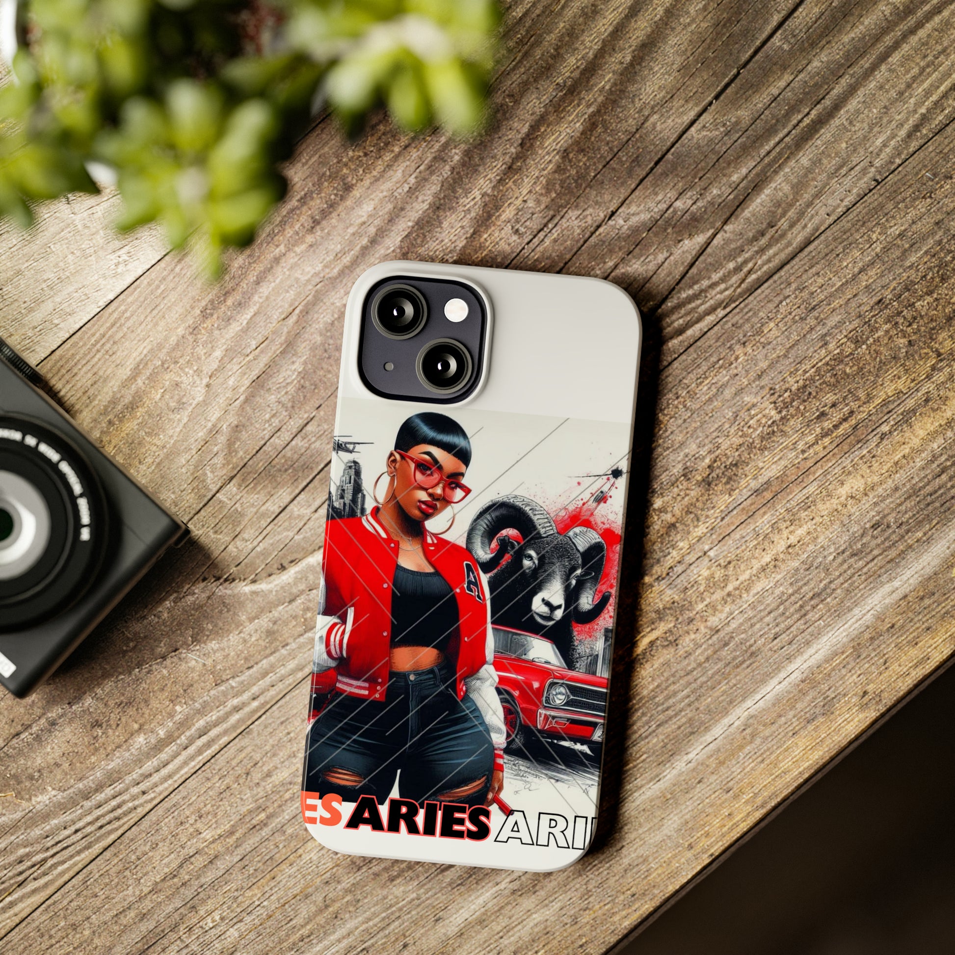 Aries white Slim Phone Cases - Phone Case