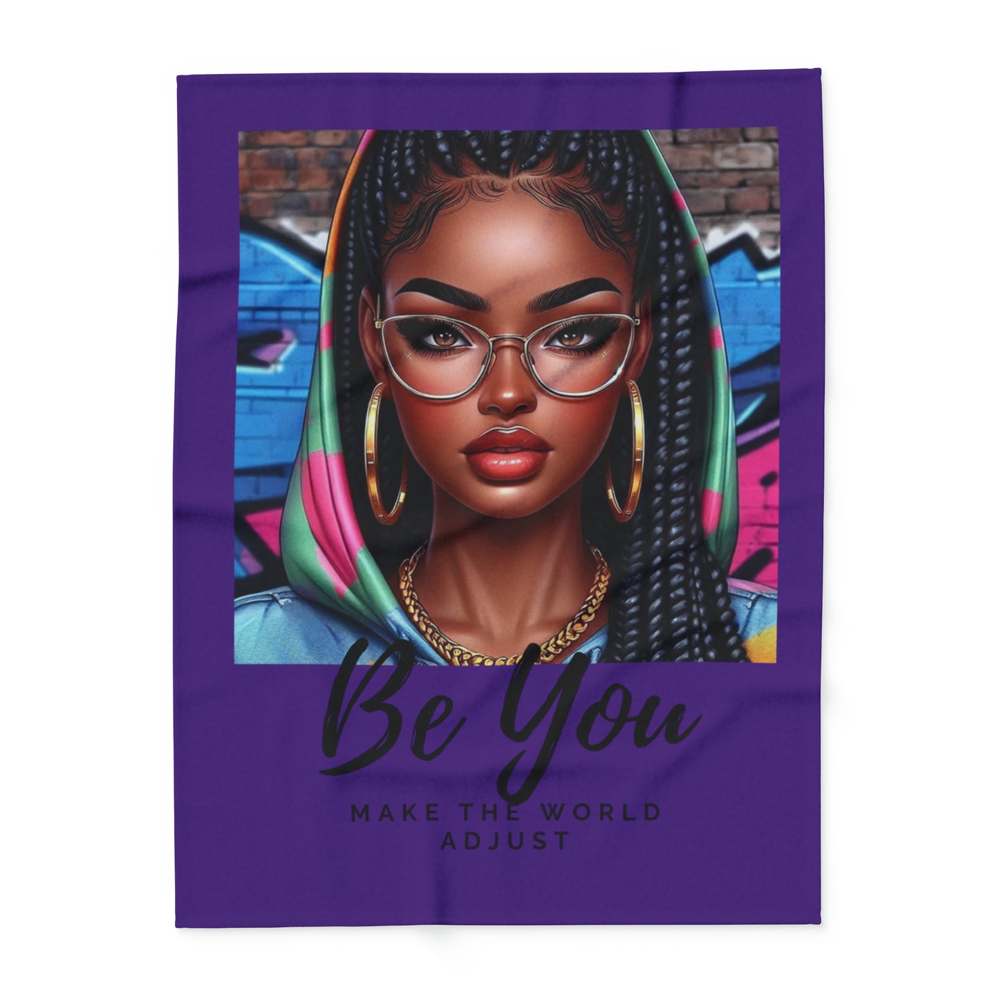 Be you hoodie girl Purple Arctic Fleece Blanket - Home Decor