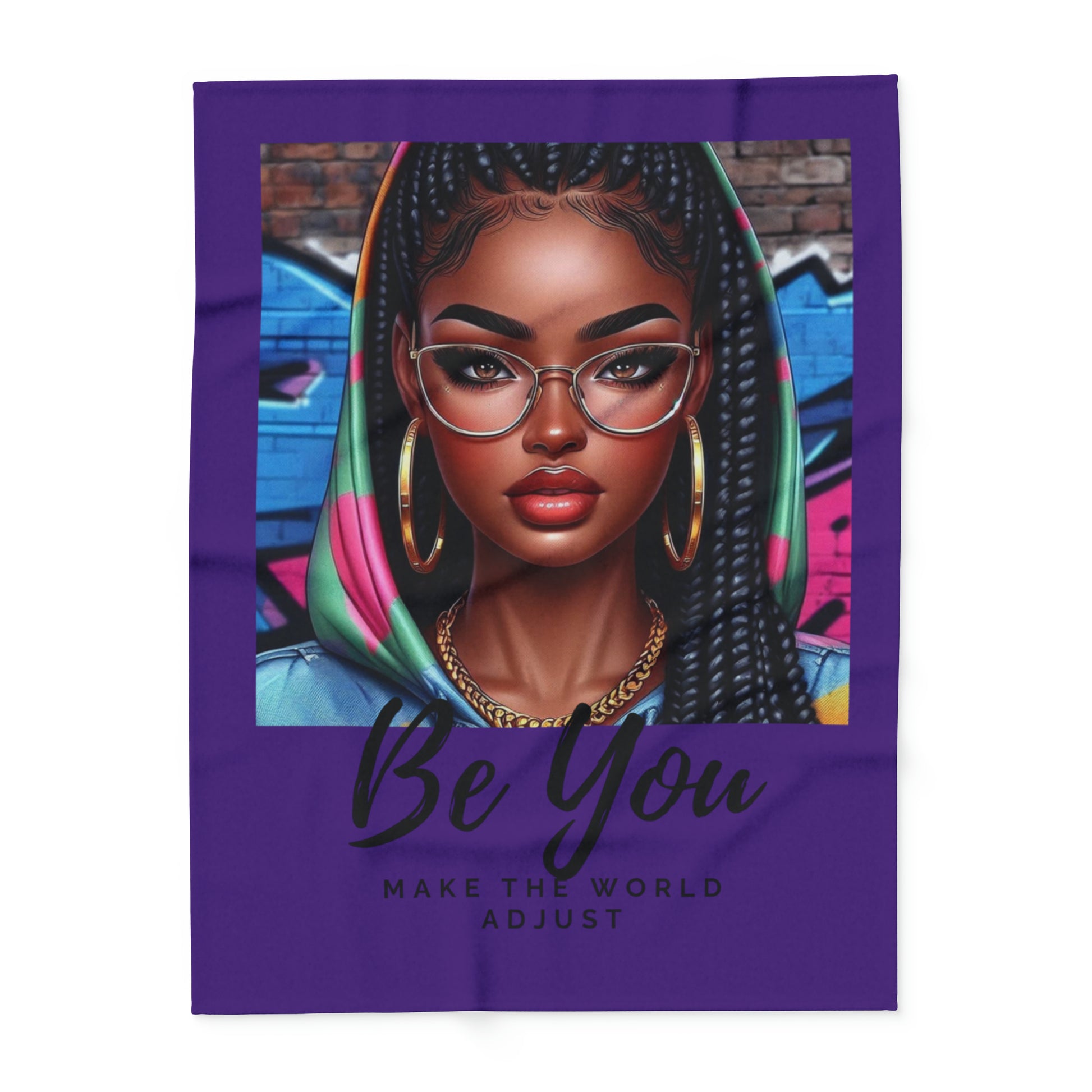 Be you hoodie girl Purple Arctic Fleece Blanket - Home Decor