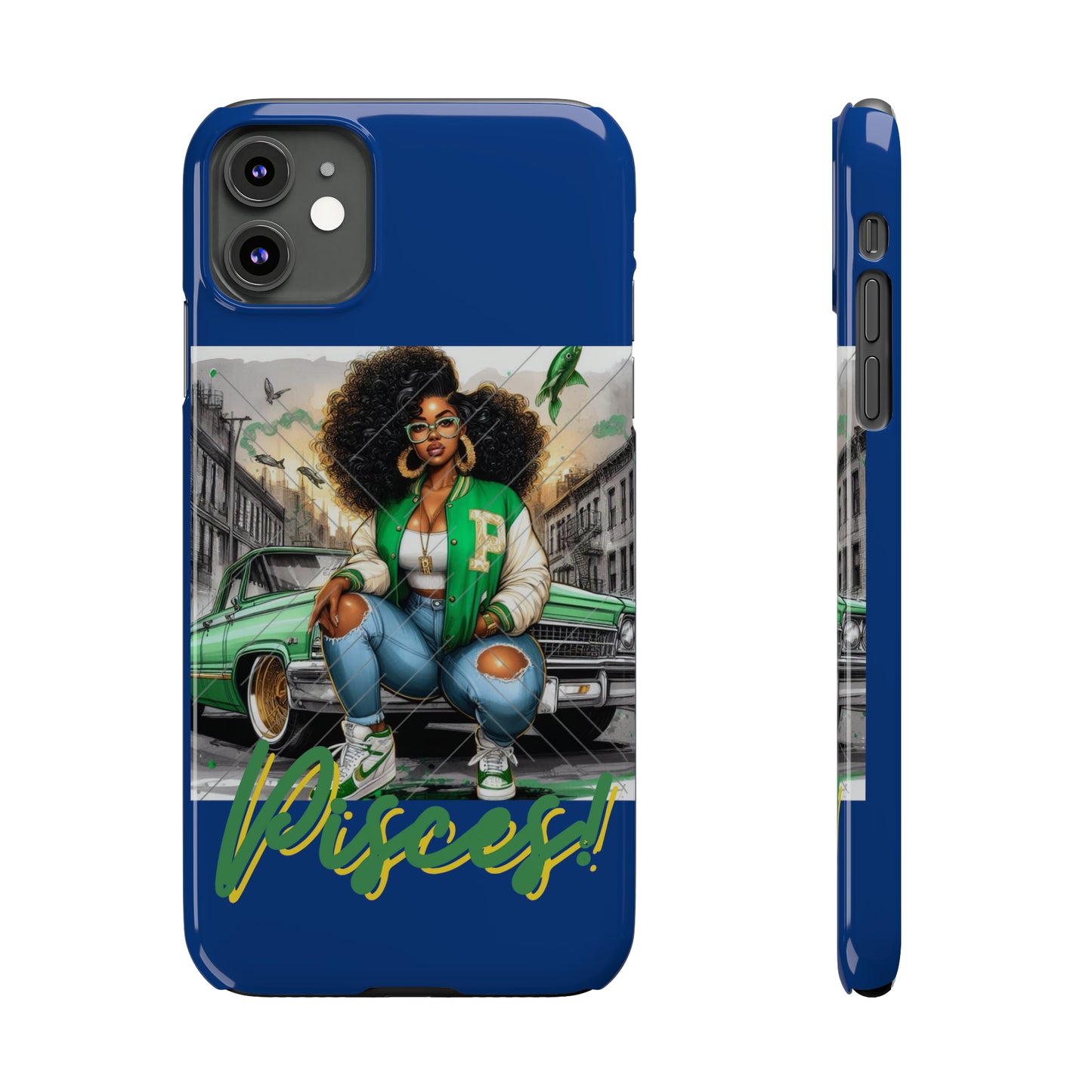 Pisces Blue Slim Phone Cases - iPhone 11 - Phone Case