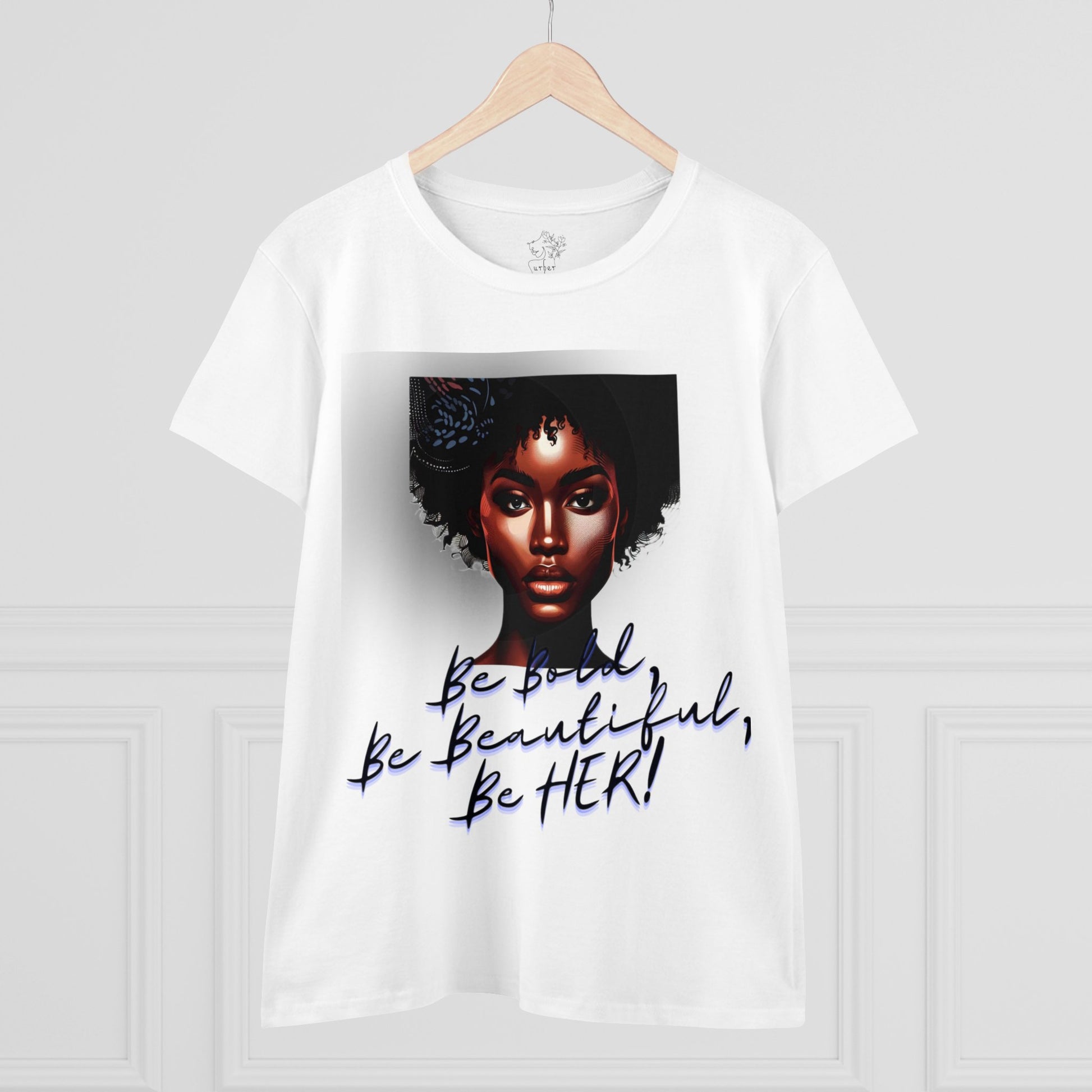 Bold Beautiful Her curly afro woman’s tee - T-Shirt