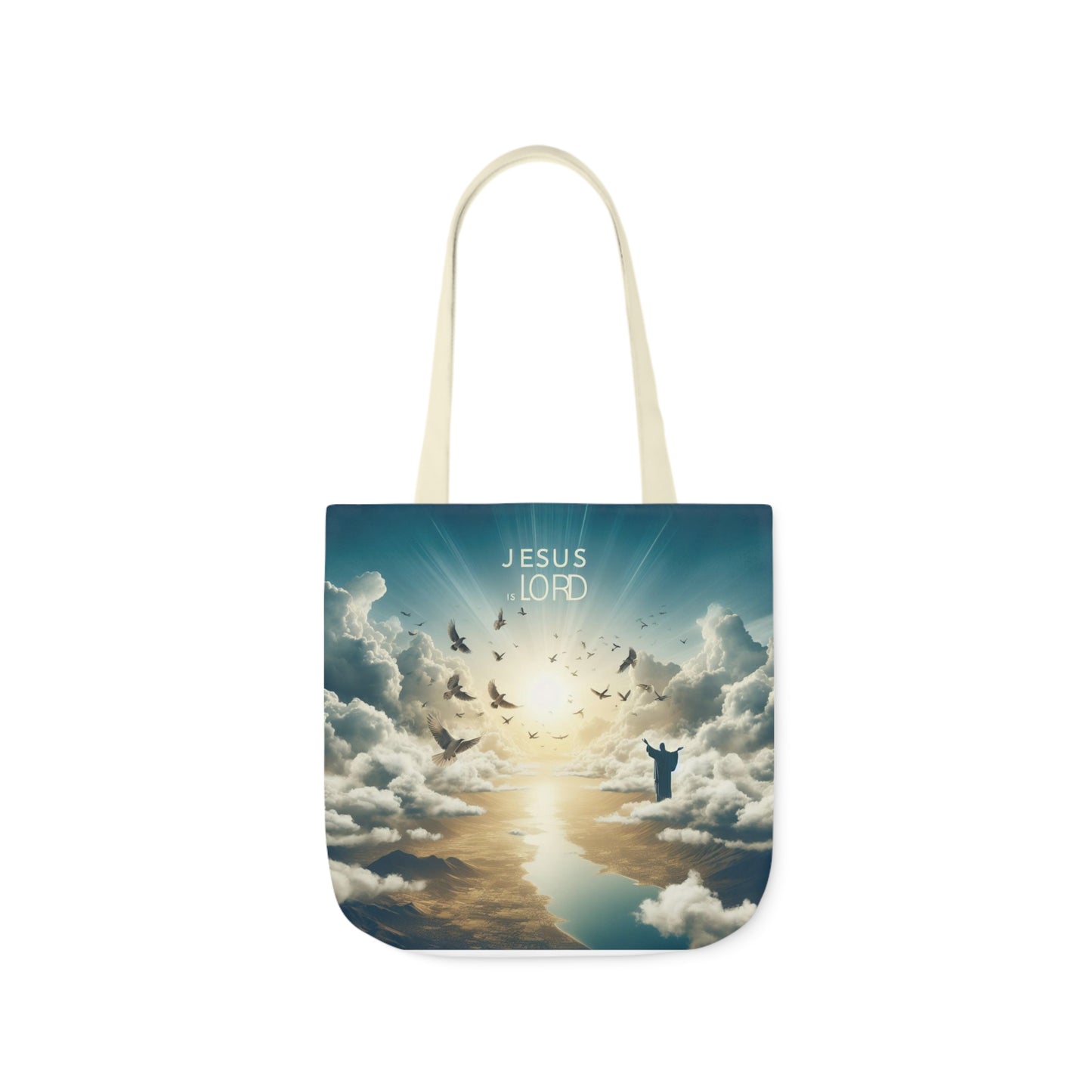 Jesus is Lord Canvas Tote Bag - 16’ × 16’’ / Beige - Accessories