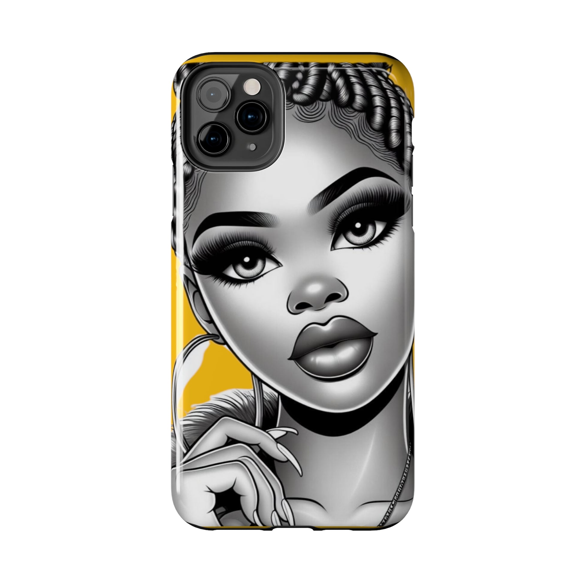 Braid bun Yellow Tough Phone Cases - Phone Case