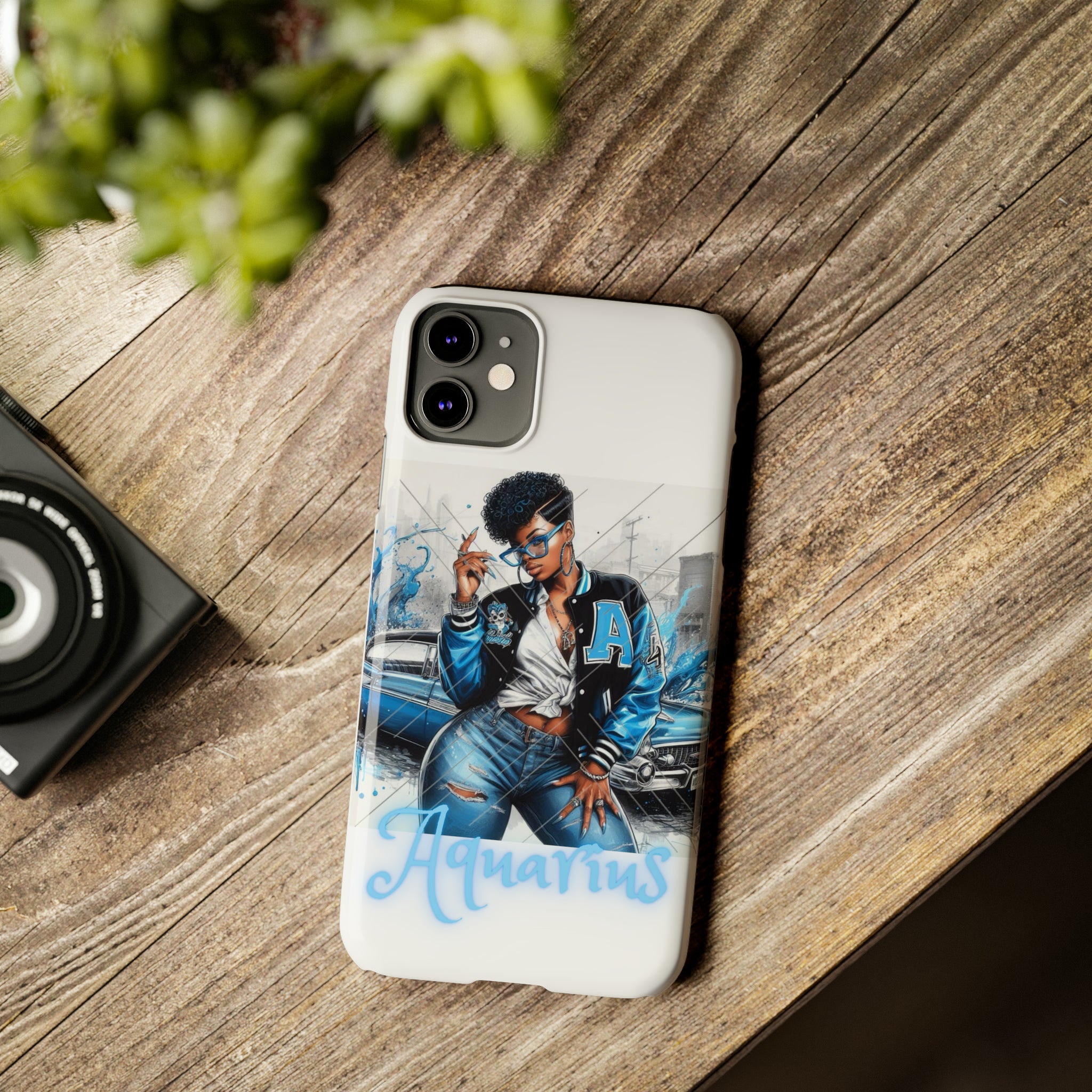 Aquarius white Slim Phone Cases - iPhone 11 - Phone Case