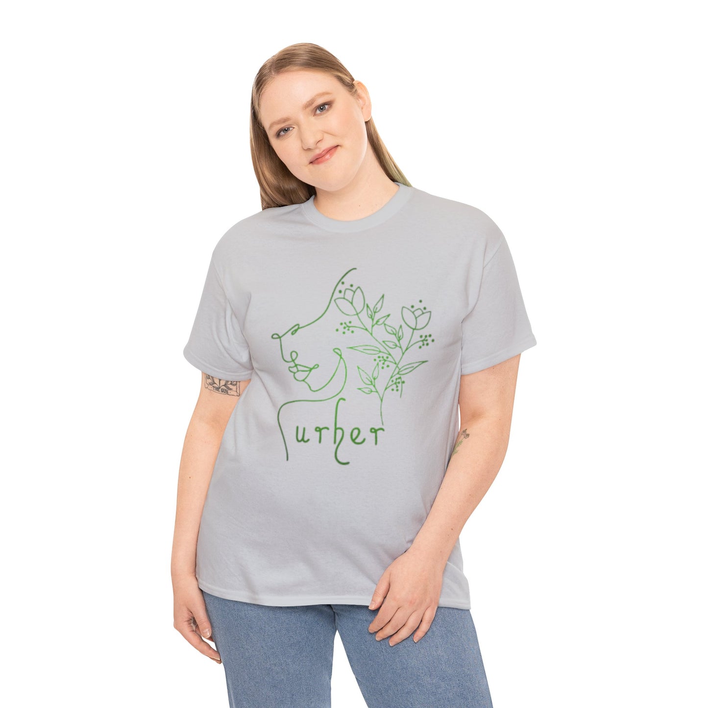 URHER Green Heavy Cotton Tee - T-Shirt