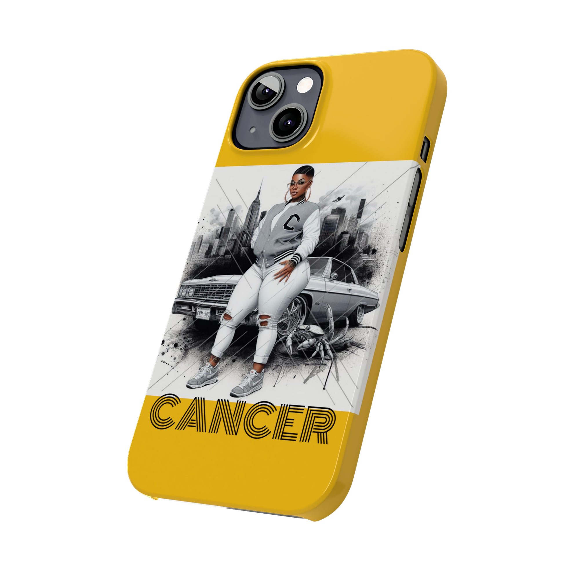 Cancer Yellow Slim Phone Cases - Phone Case