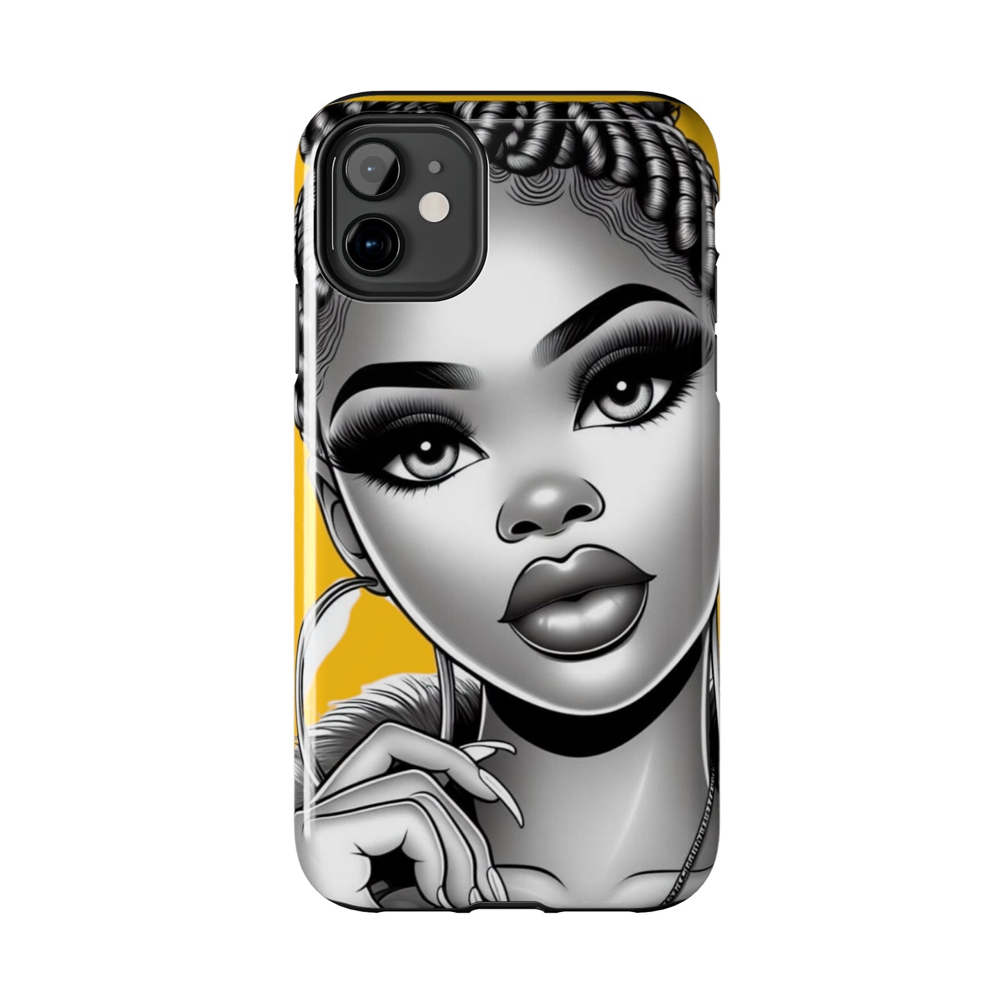 Braid bun Yellow Tough Phone Cases - Phone Case