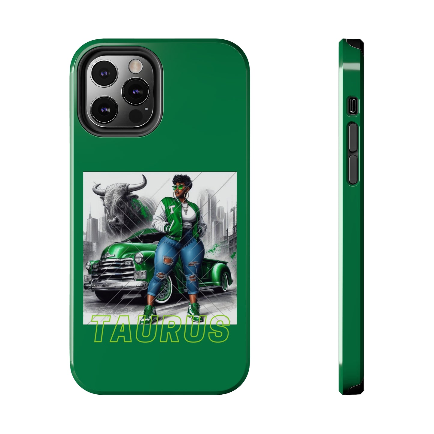 Taurus Green Tough Phone Cases - iPhone 12 Pro - Phone Case