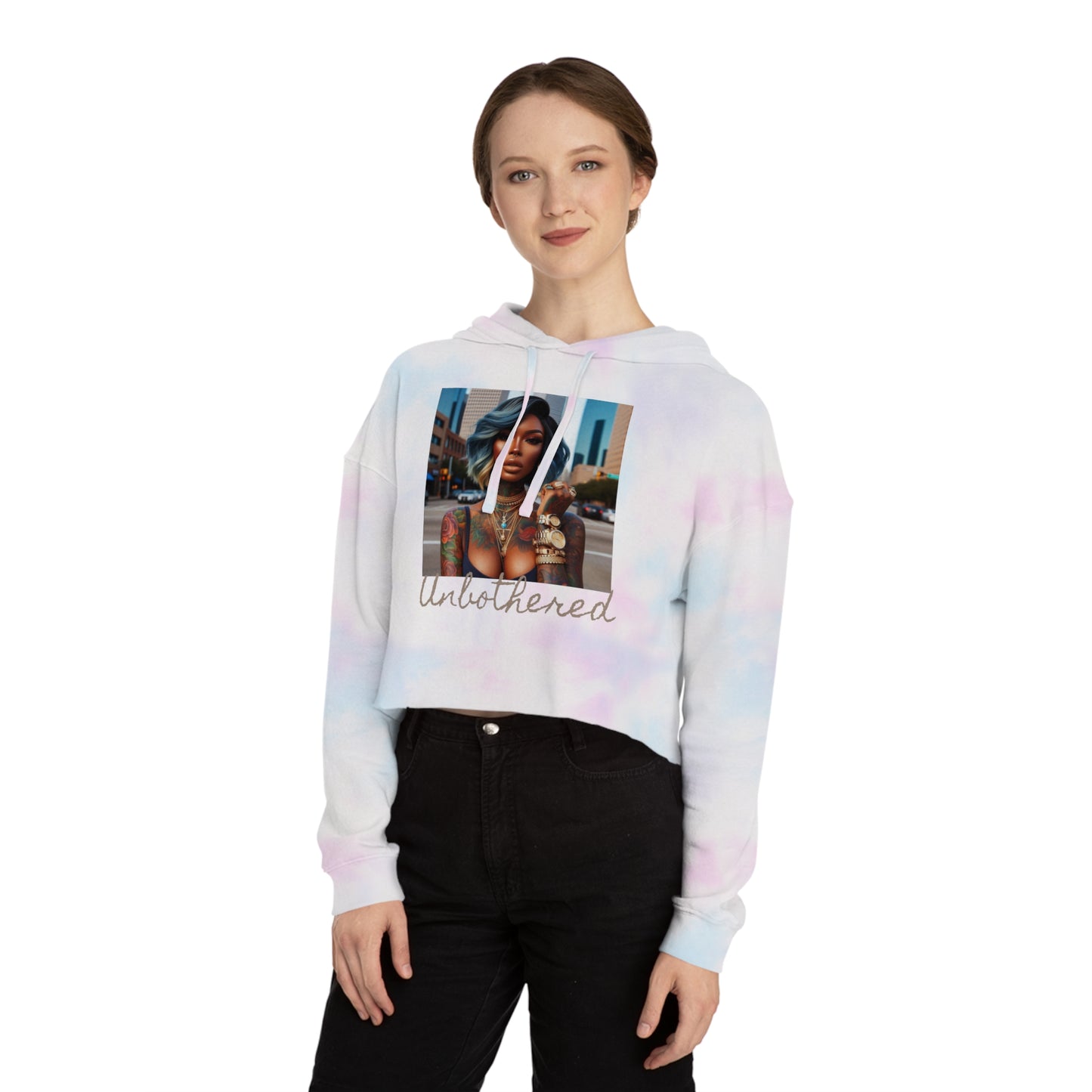 Unbothered Bob Cropped Hooded Sweatshirt - Hoodie