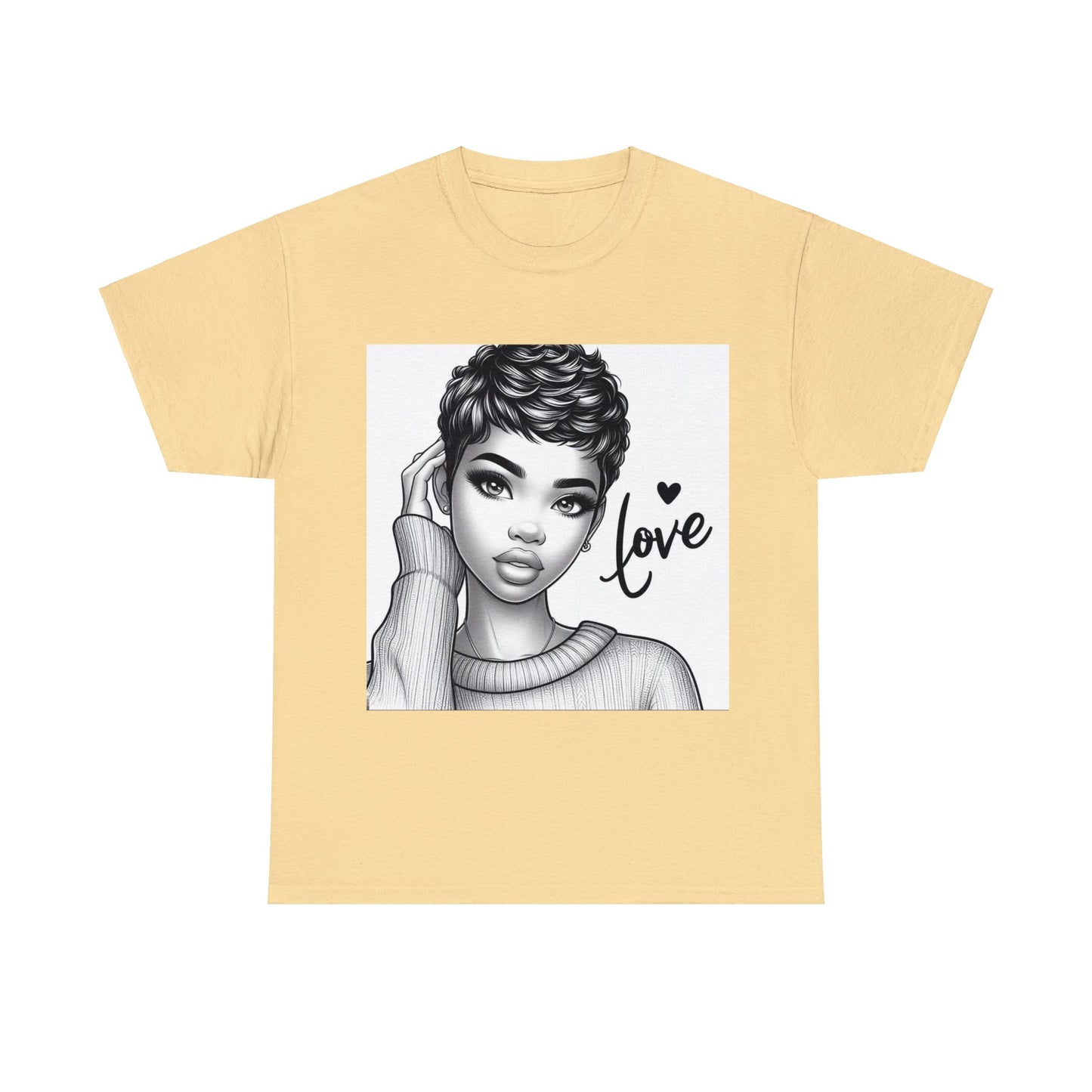 Love blk/wht Unisex Heavy Cotton Tee - Yellow Haze / S - T-Shirt