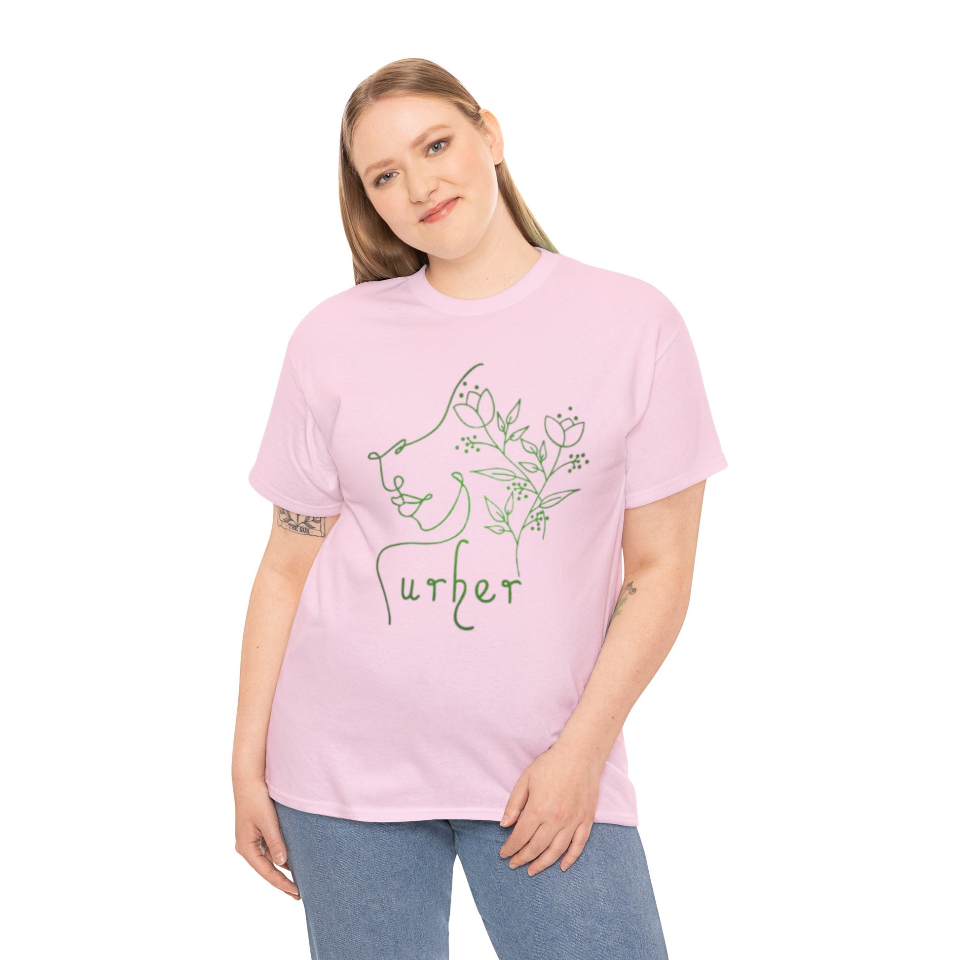 URHER Green Heavy Cotton Tee - T-Shirt