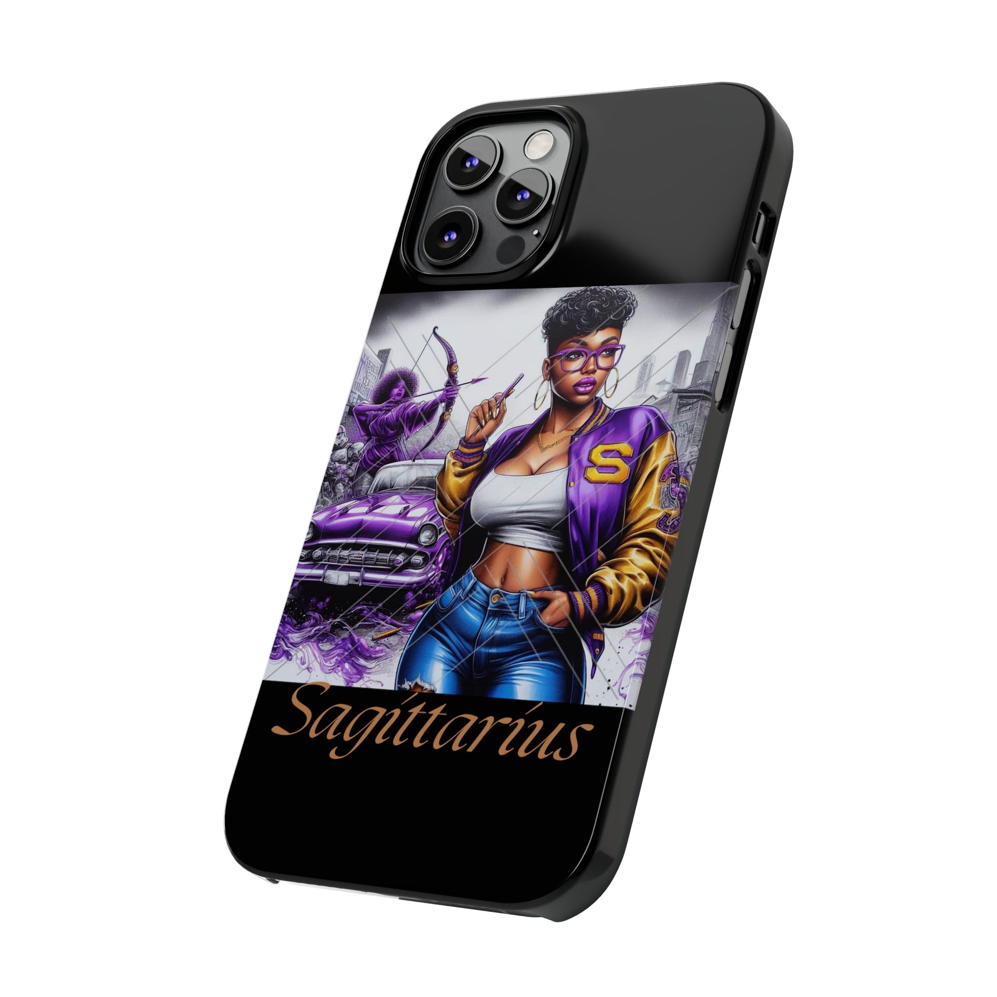 Sagittarius blk Slim Phone Cases - Phone Case