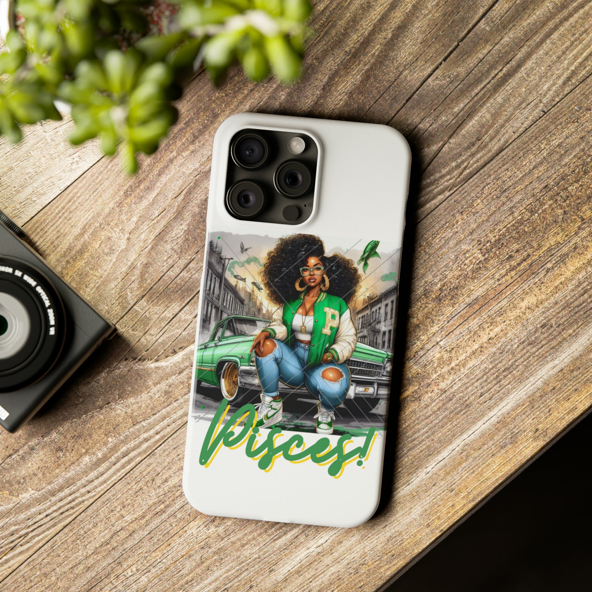 Pisces white Slim Phone Cases - Phone Case