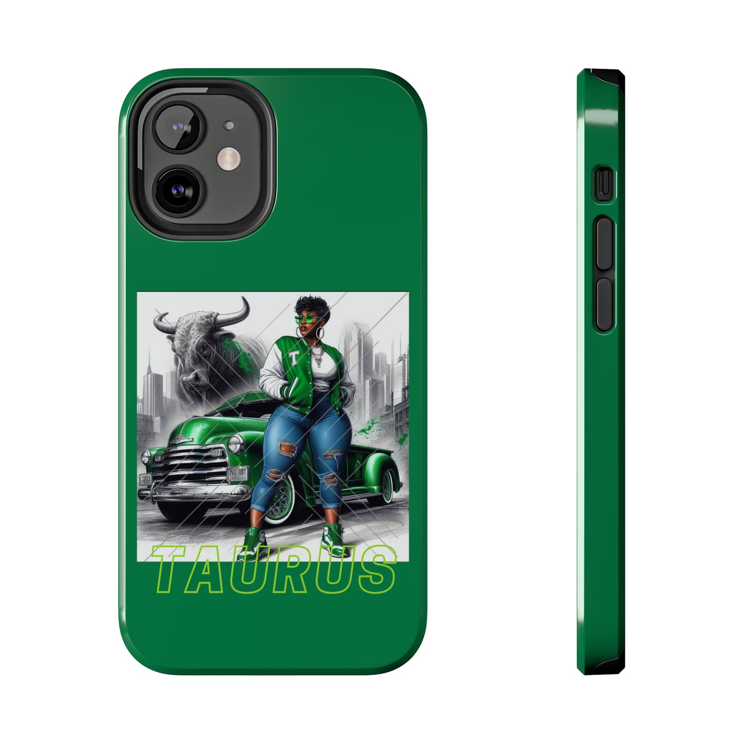 Taurus Green Tough Phone Cases - iPhone 12 Mini - Phone Case