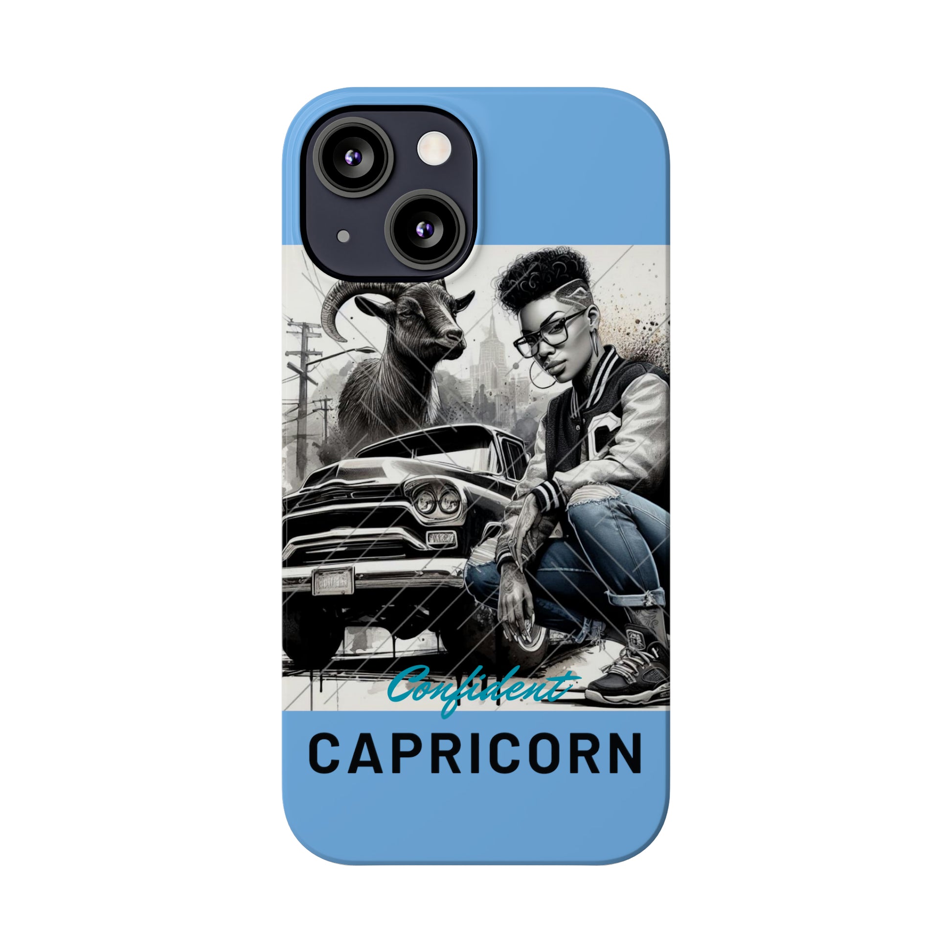 Capricorn Blue Slim Phone Cases - Phone Case