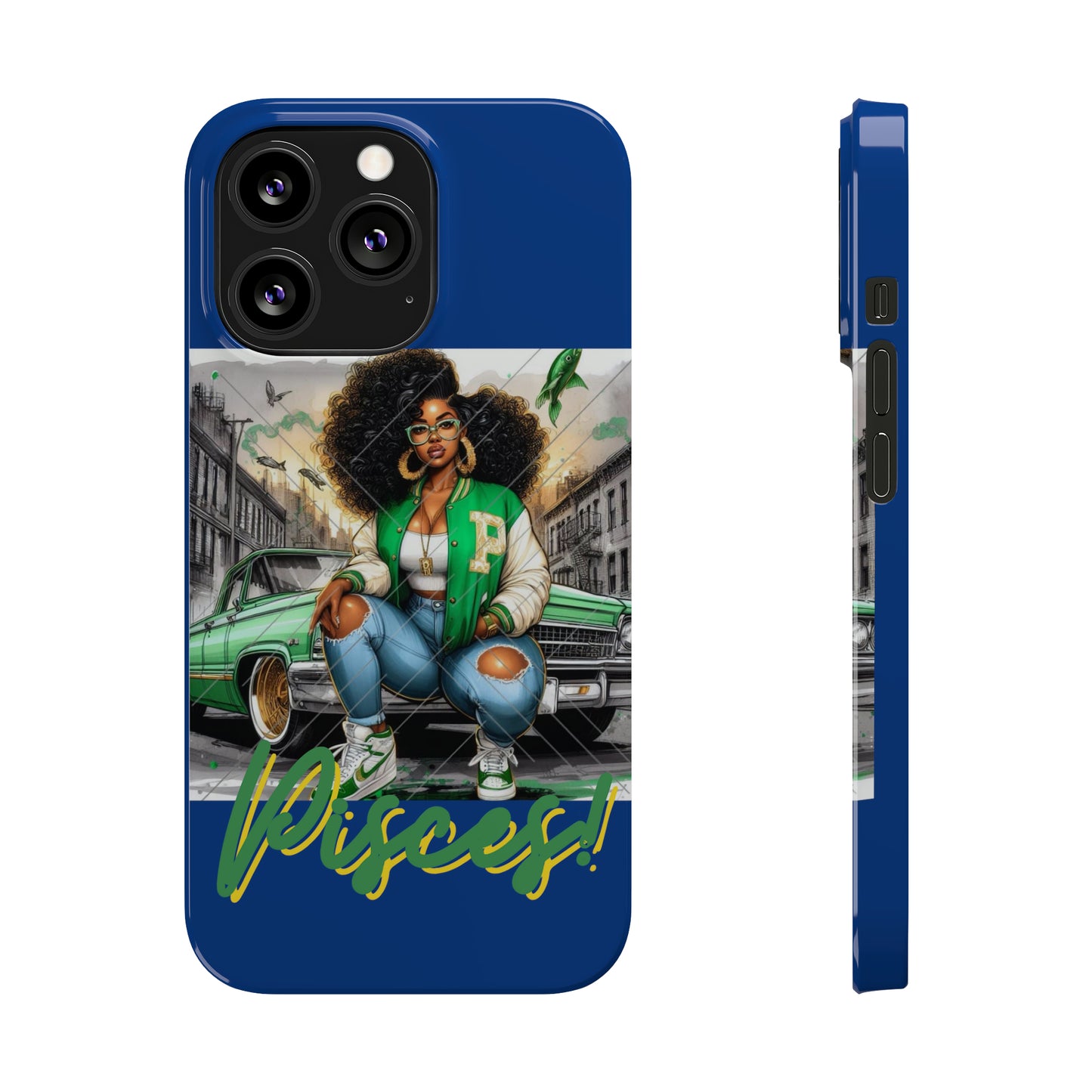 Pisces Blue Slim Phone Cases - iPhone 13 Pro - Phone Case