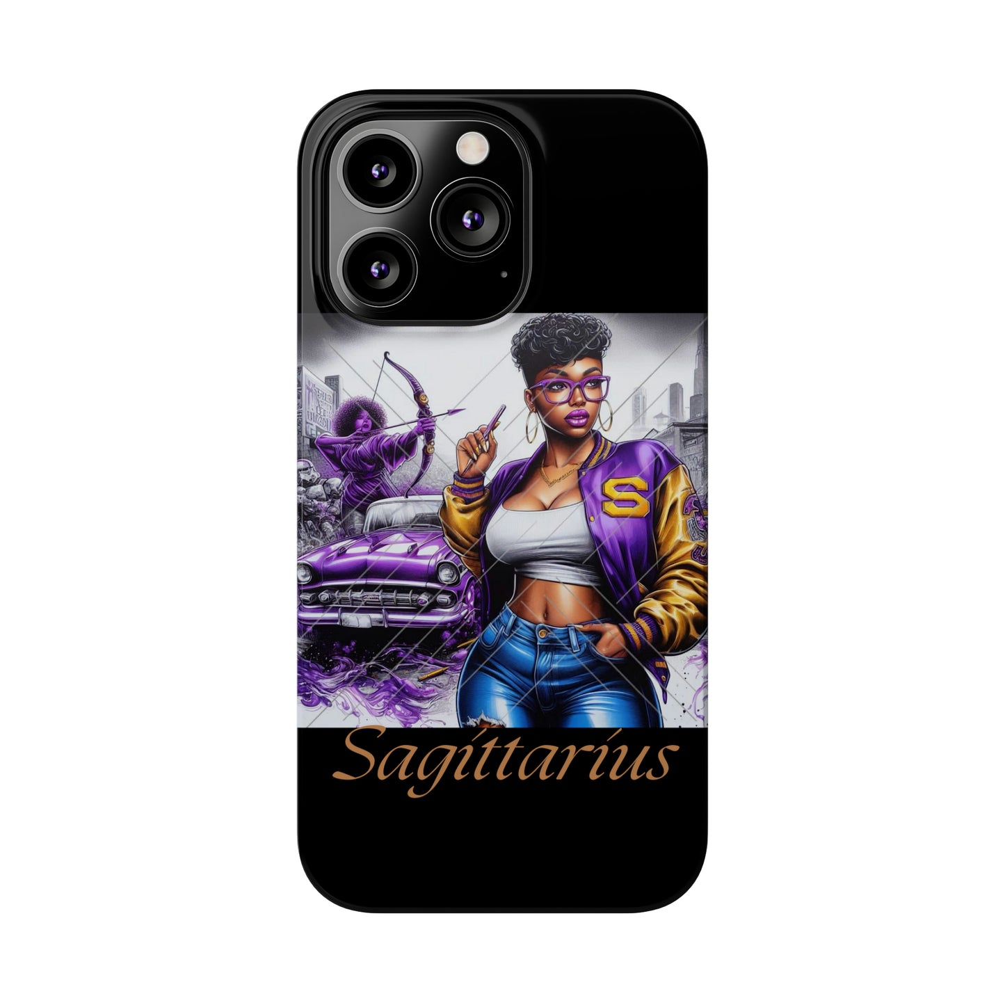 Sagittarius blk Slim Phone Cases - Phone Case