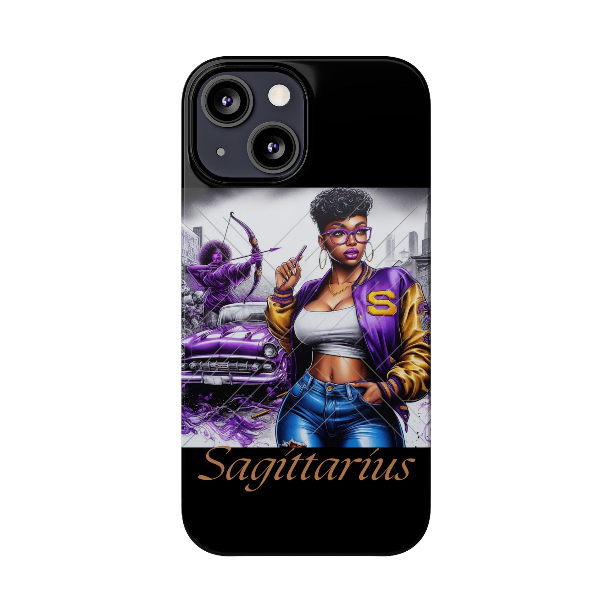 Sagittarius blk Slim Phone Cases - Phone Case