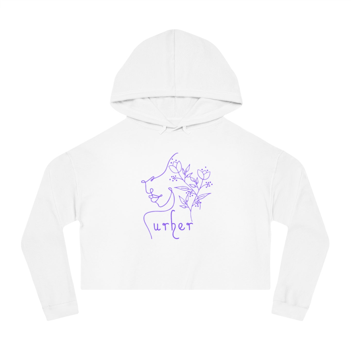 URHER Purple Cropped Hooded Sweatshirt - White / XS - Hoodie