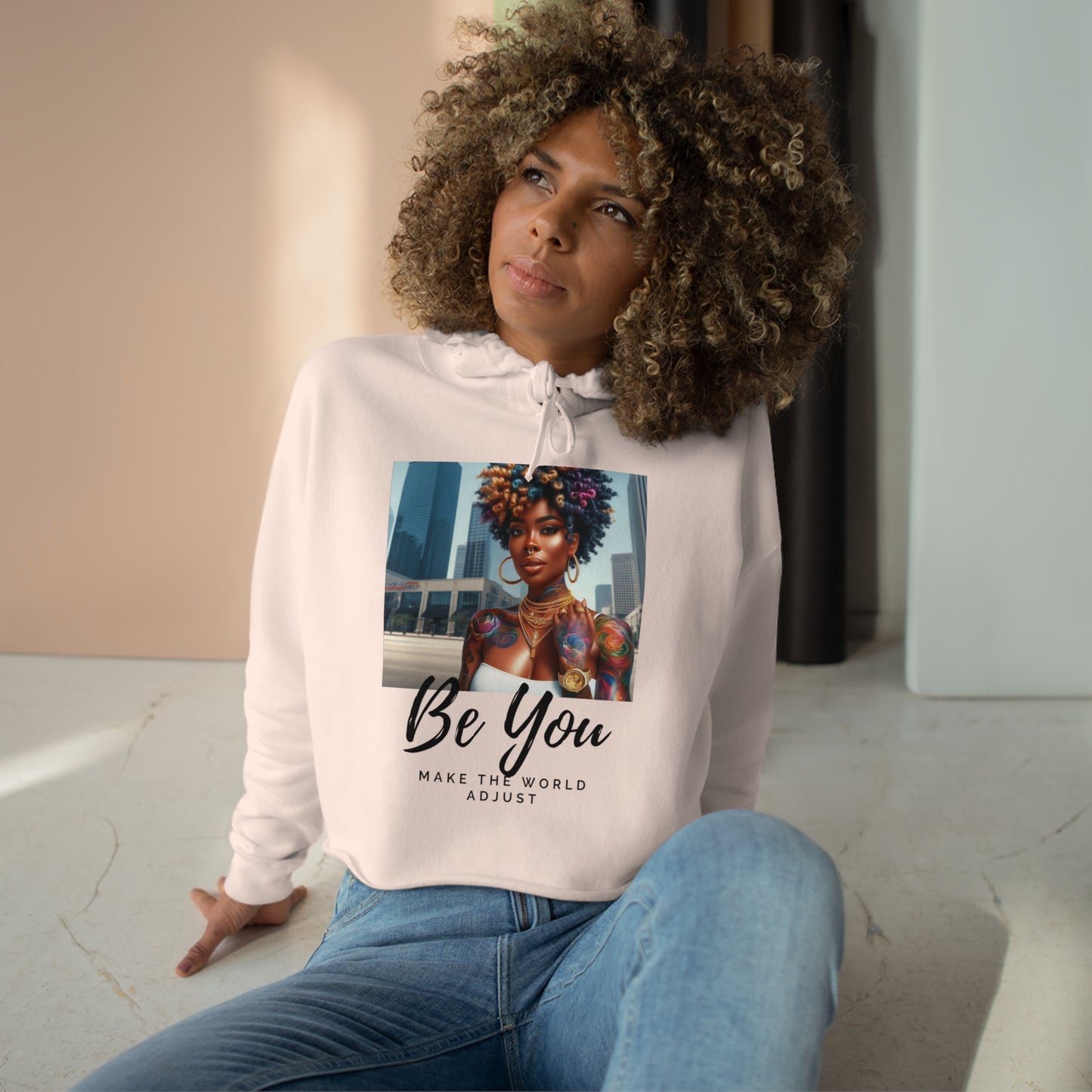 Be you Curly Crop Hoodie - Hoodie