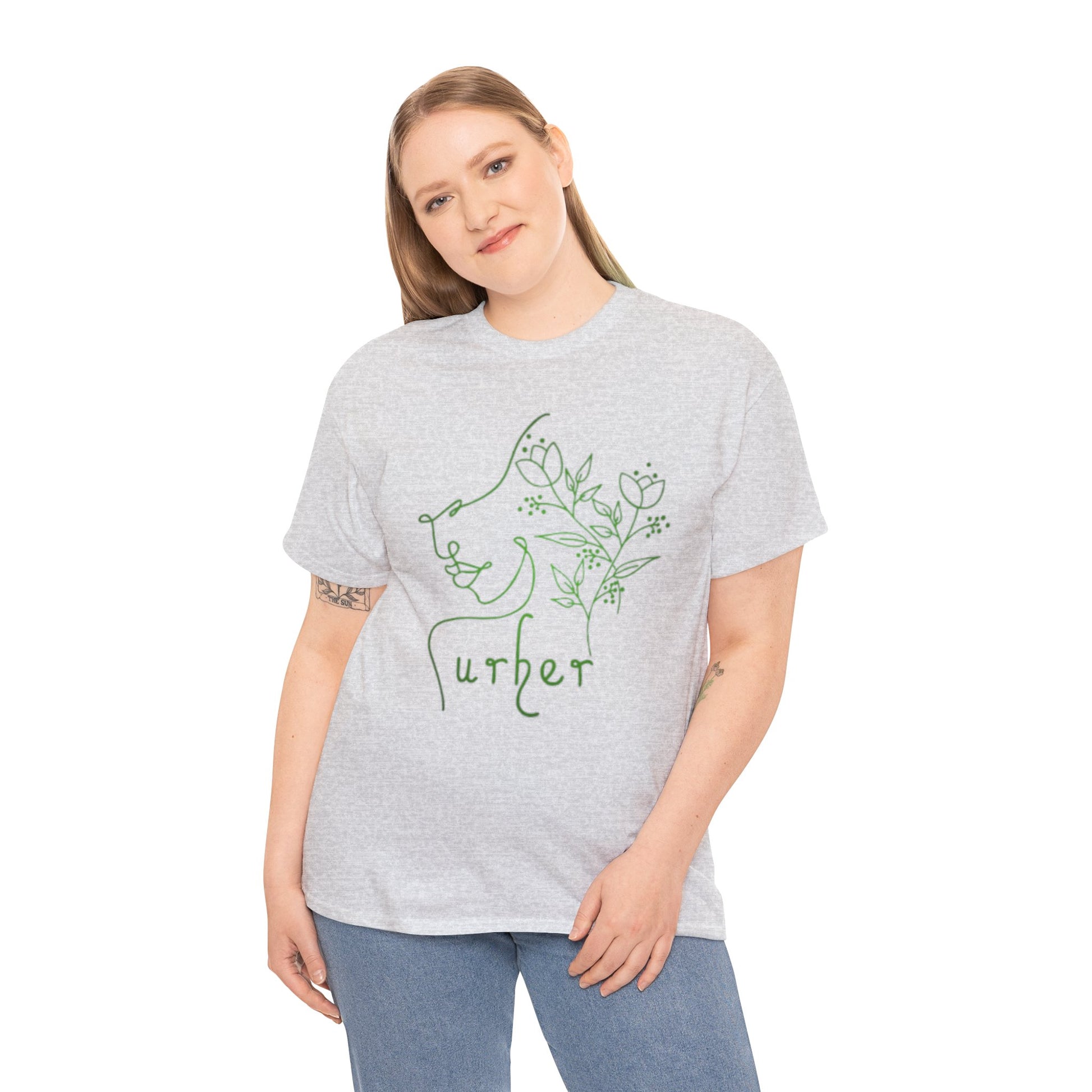 URHER Green Heavy Cotton Tee - T-Shirt