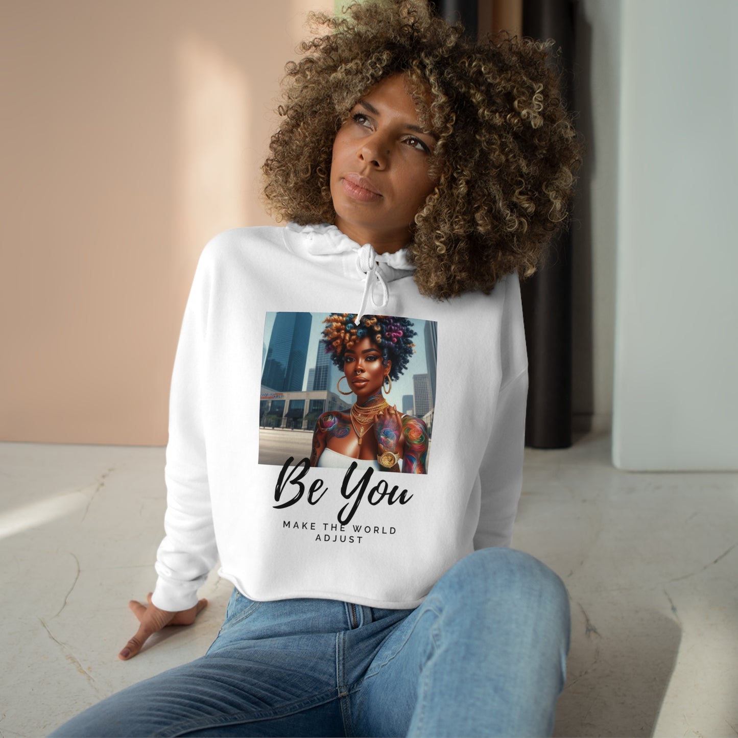 Be you Curly Crop Hoodie - Hoodie