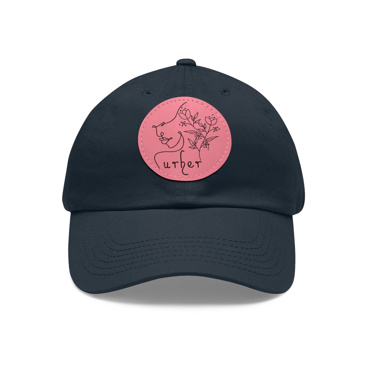 URHER Patch (Round) Hat - Navy / Pink patch / Circle / One size - Hats