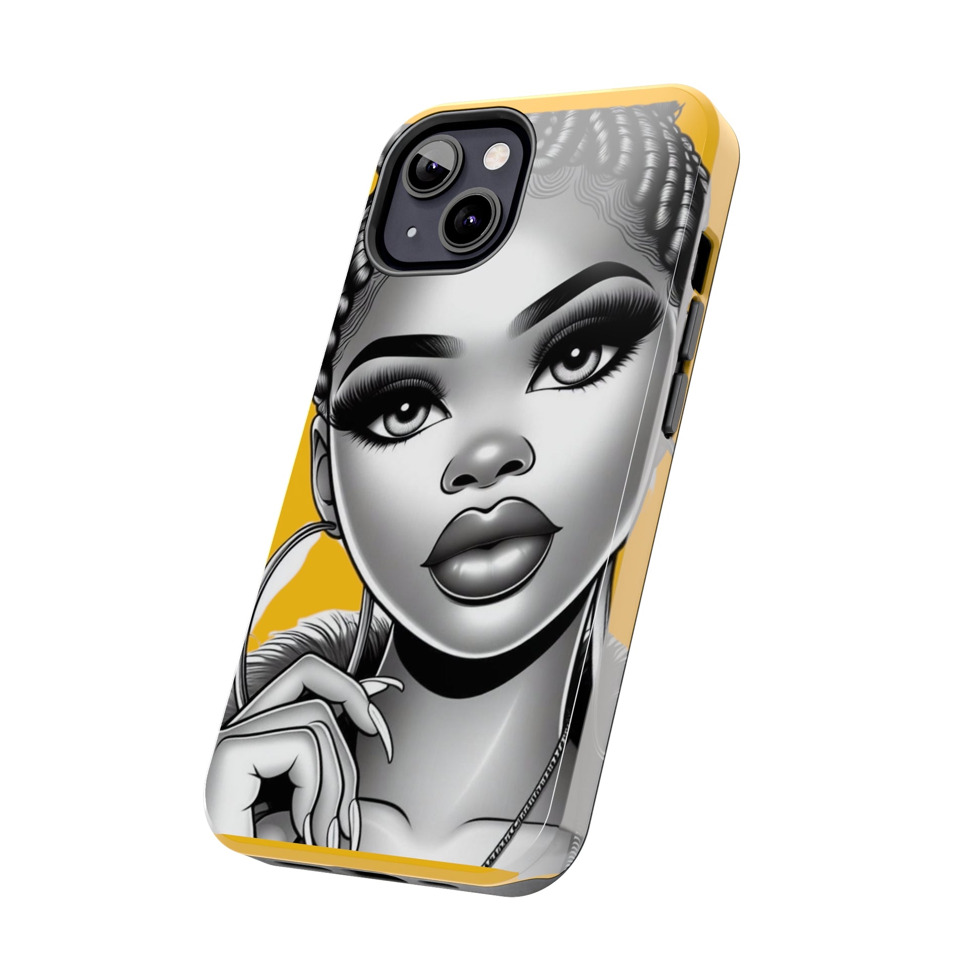 Braid bun Yellow Tough Phone Cases - Phone Case