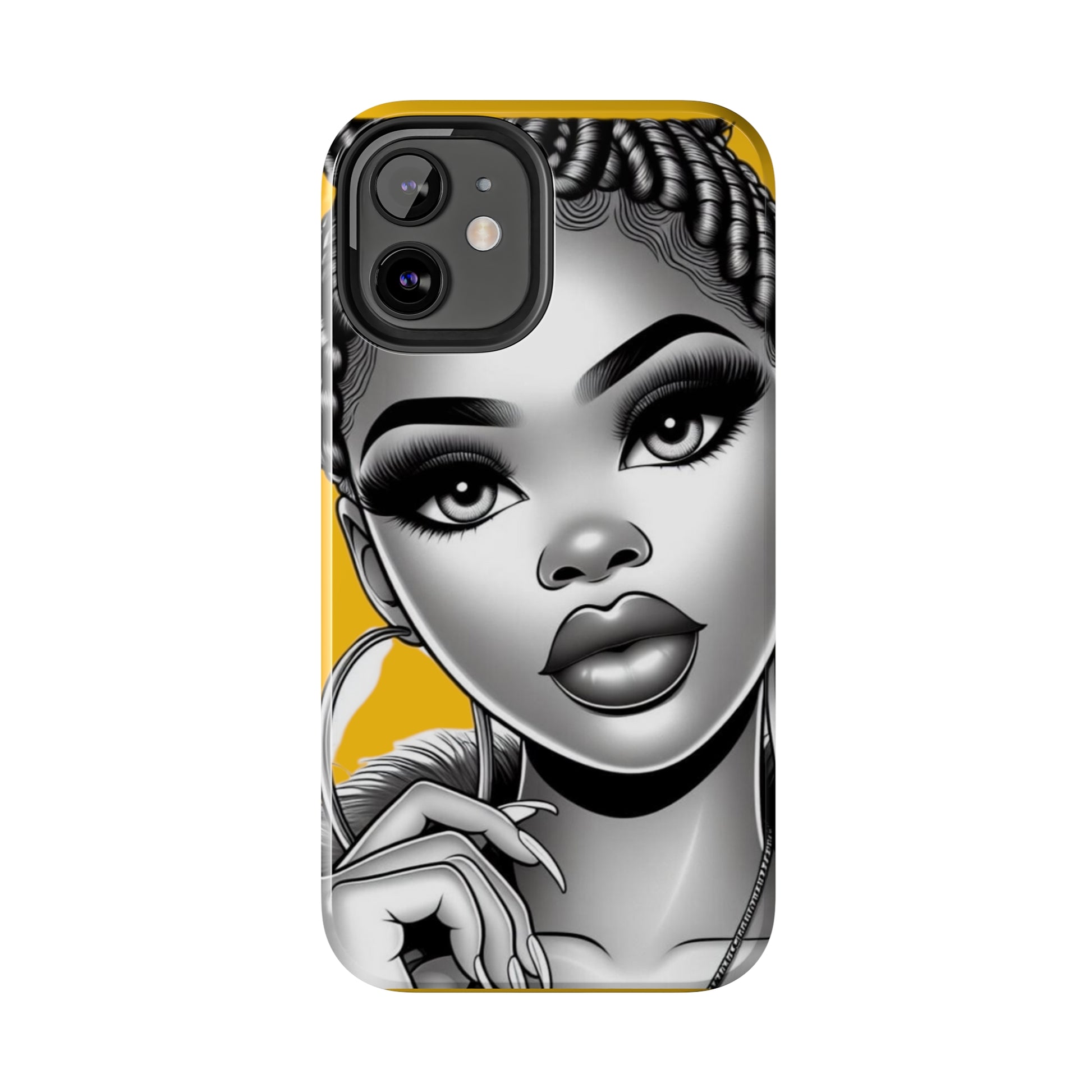 Braid bun Yellow Tough Phone Cases - Phone Case