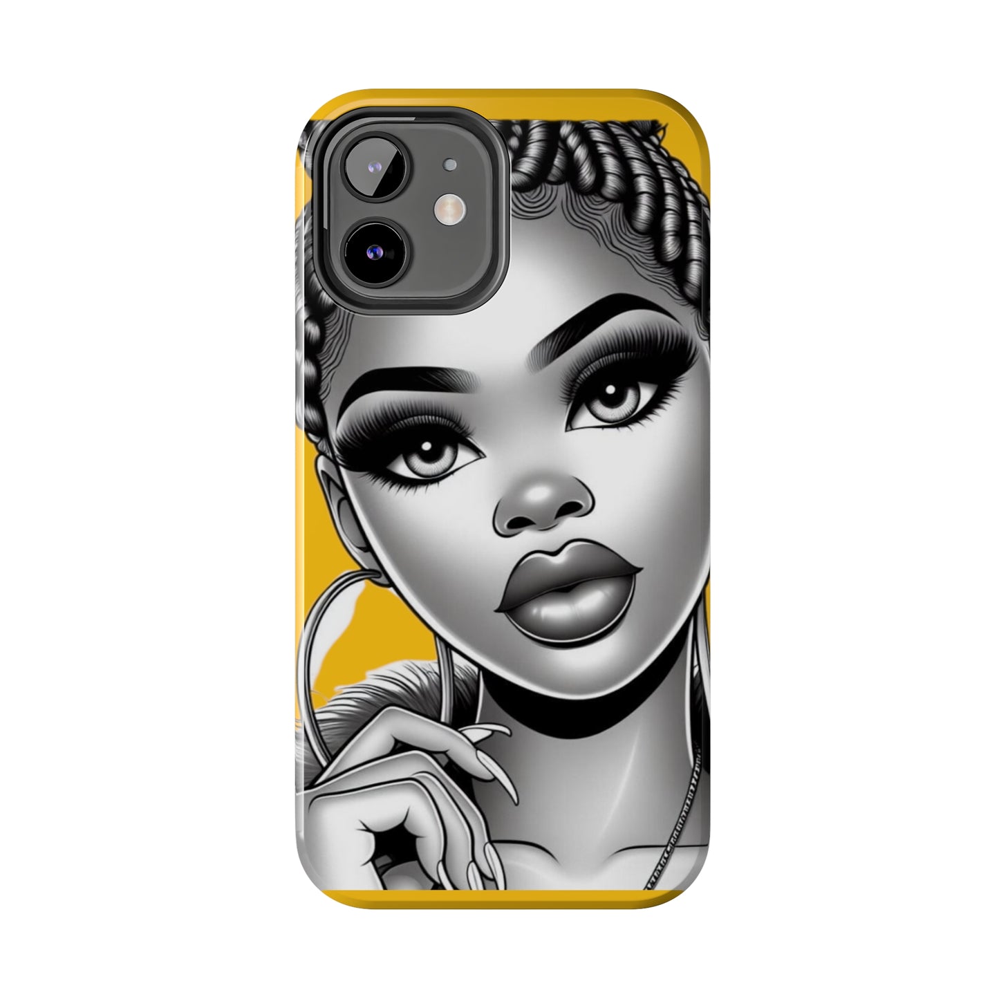 Braid bun Yellow Tough Phone Cases - Phone Case