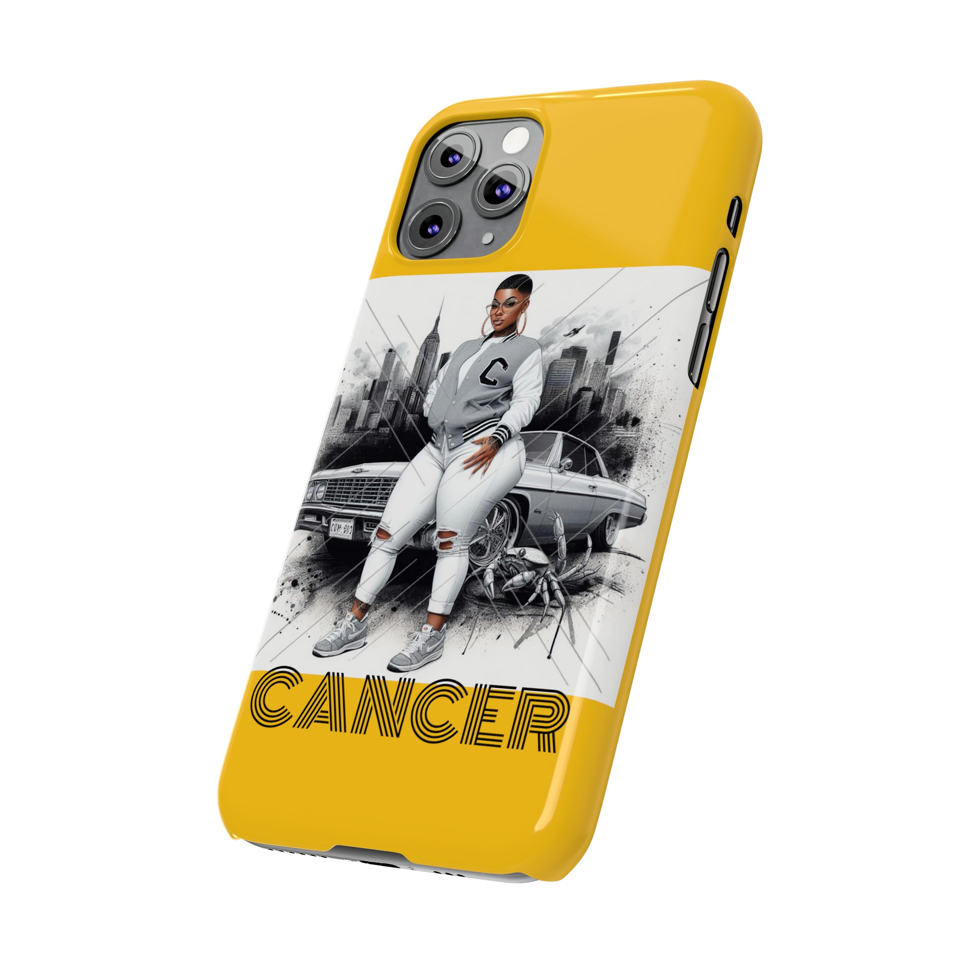 Cancer Yellow Slim Phone Cases - Phone Case