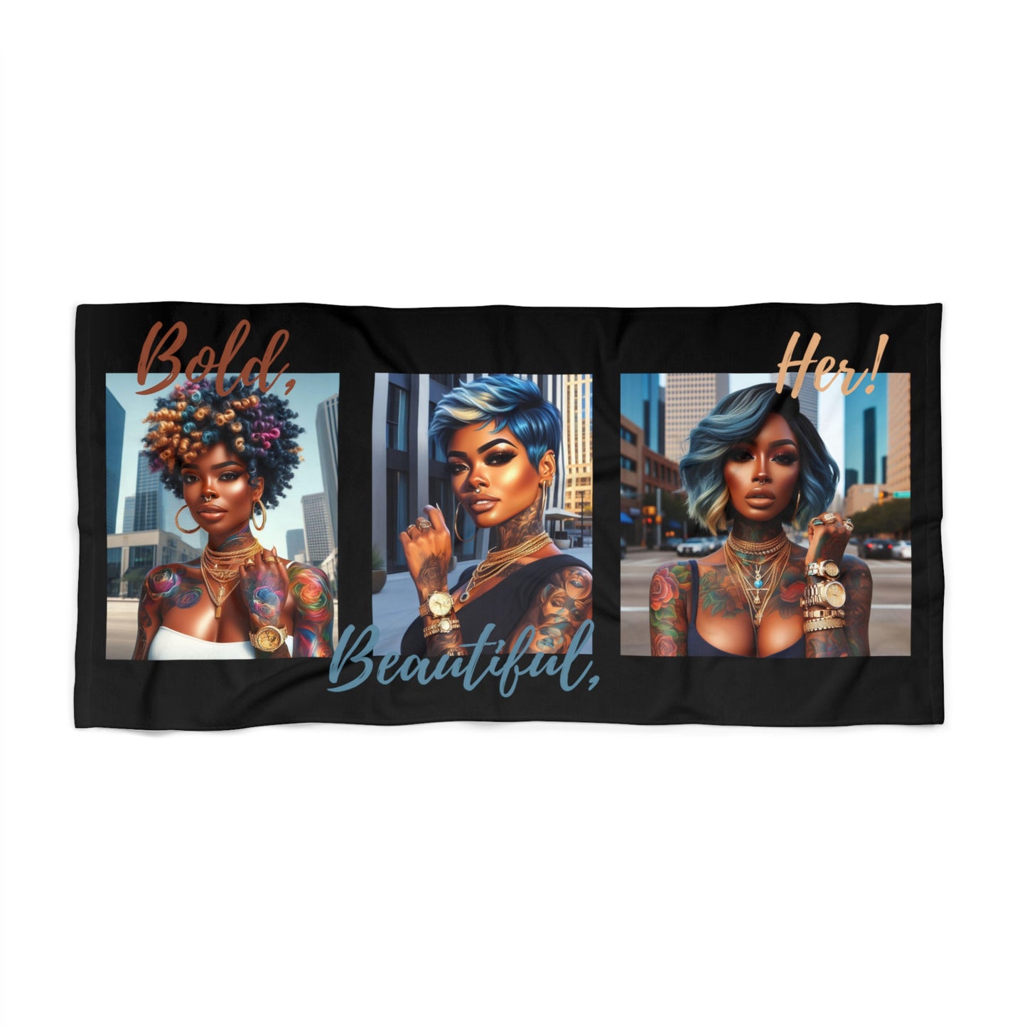 BBH Trio Blk Beach Towel - 30’ × 60’ - Home Decor