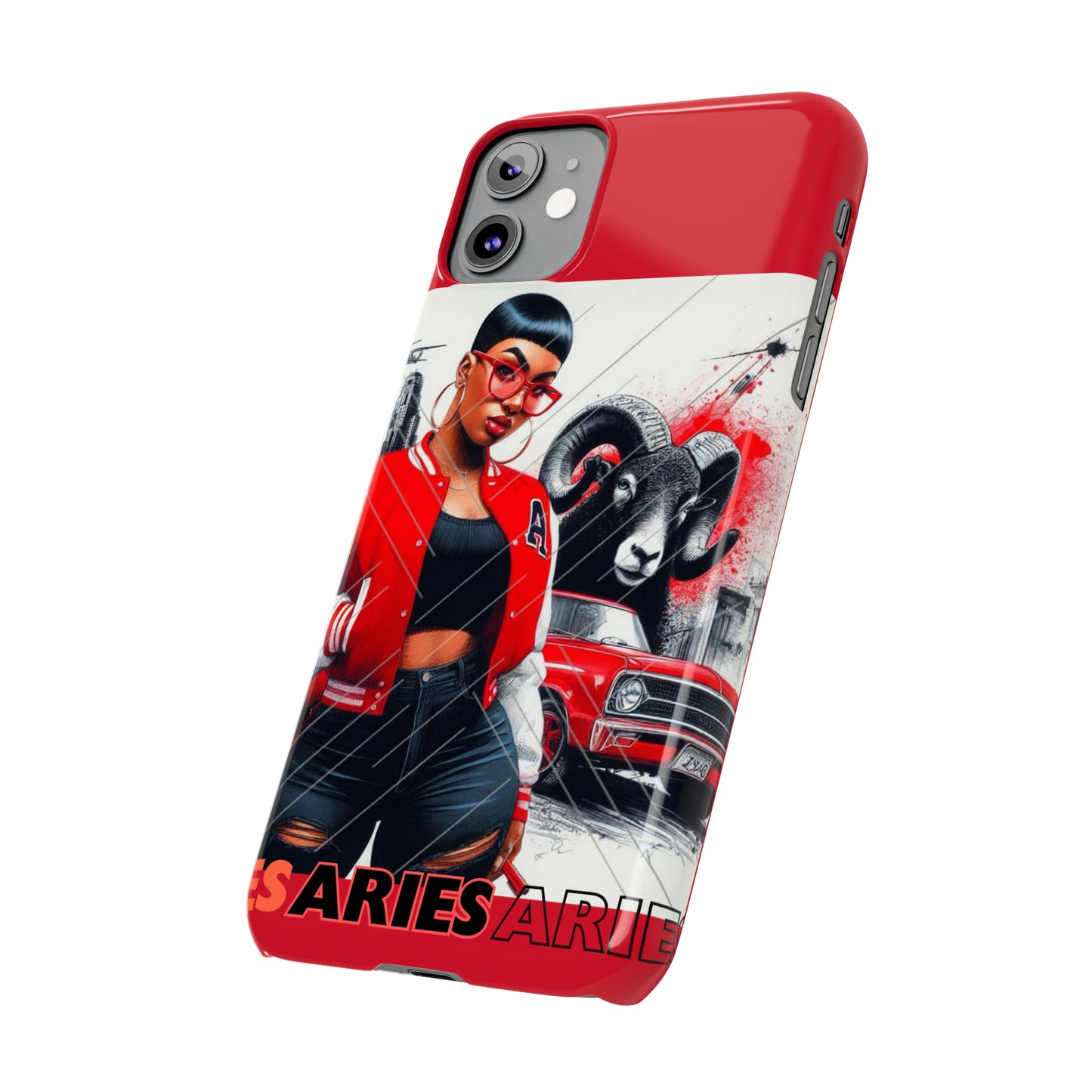 Aries Red Slim Phone Cases - Phone Case