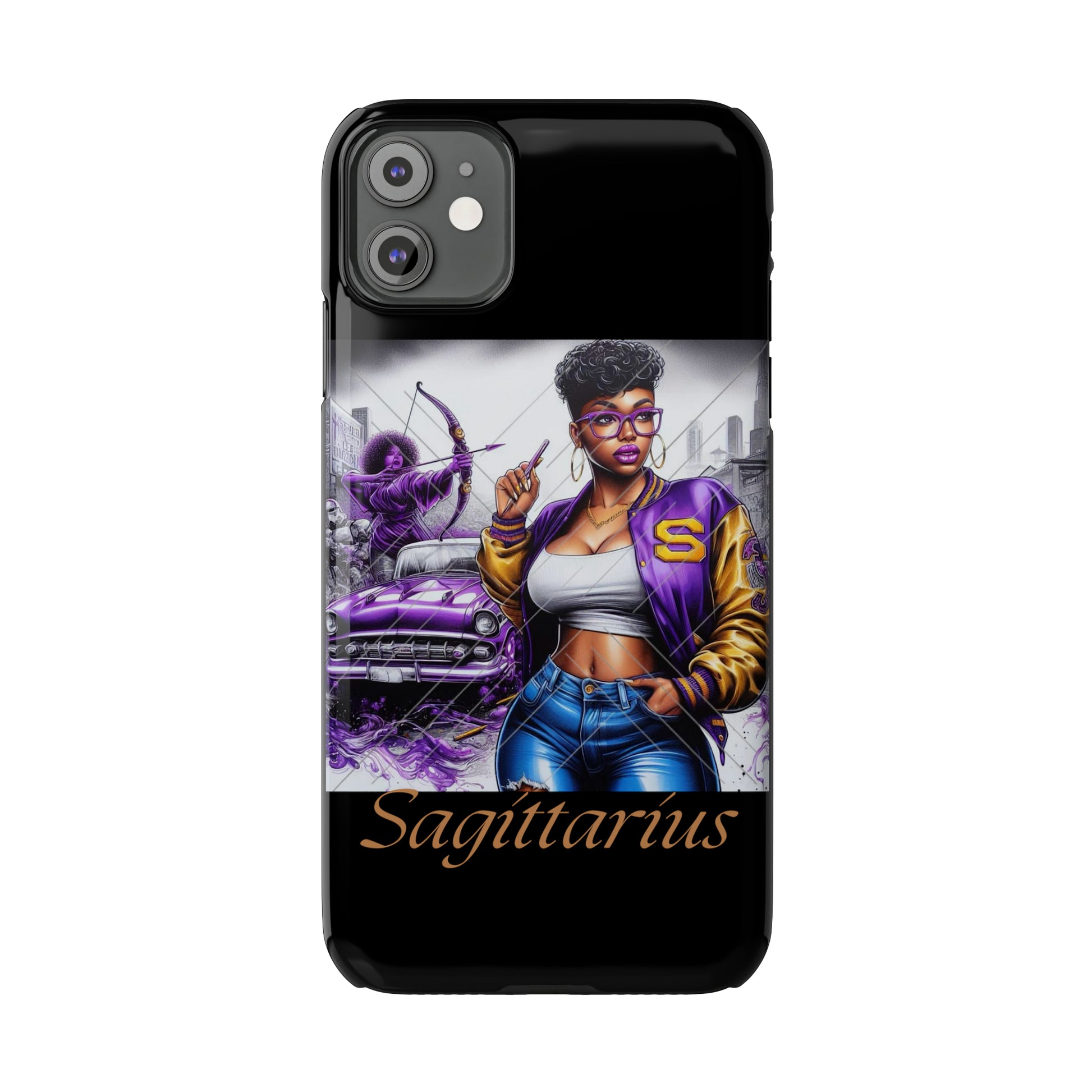 Sagittarius blk Slim Phone Cases - Phone Case