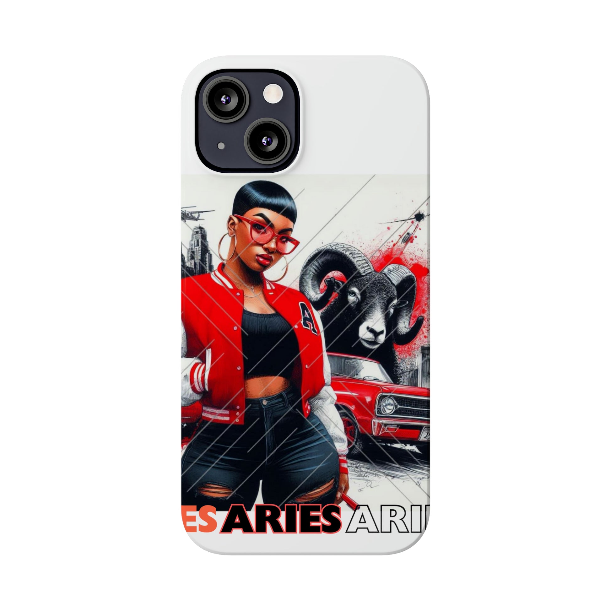 Aries white Slim Phone Cases - Phone Case