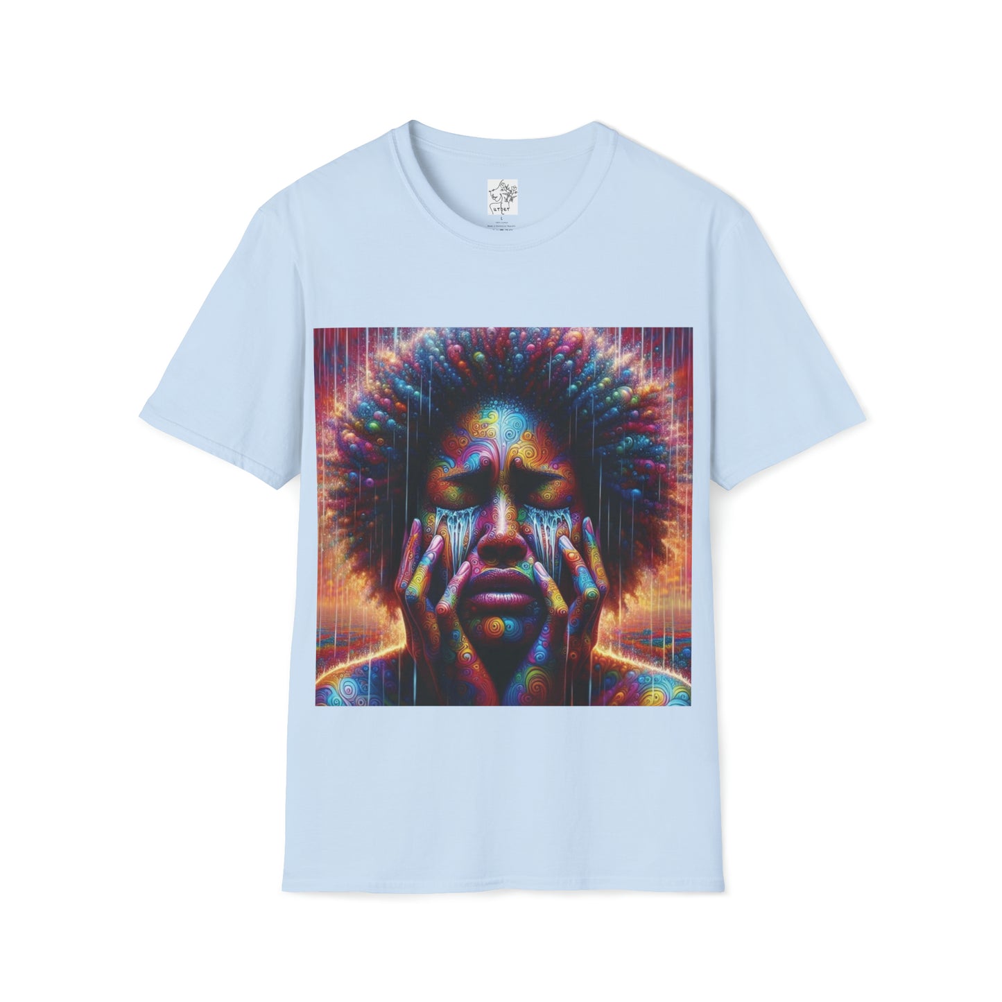 Colorful tears Tee - Light Blue / S - T-Shirt