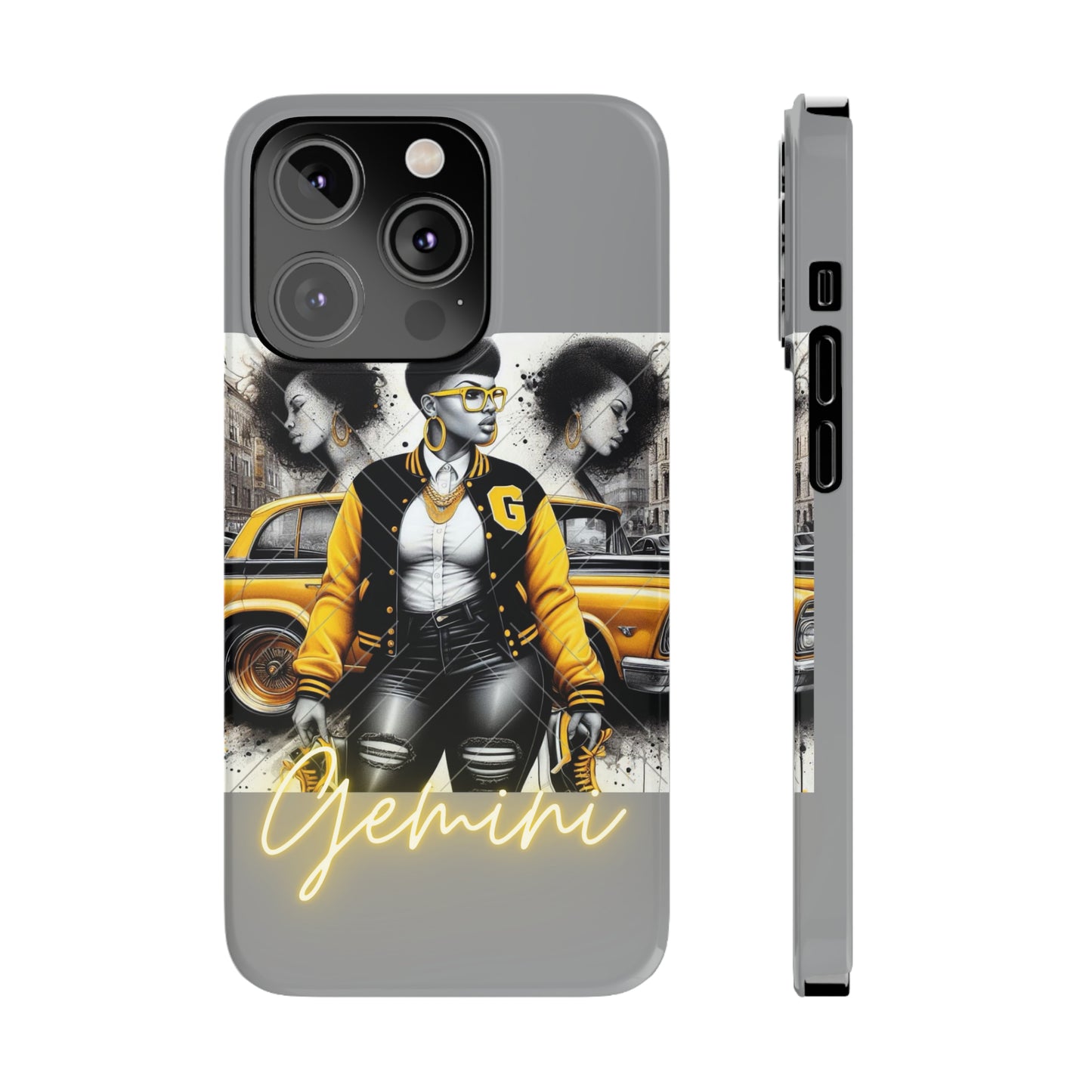 Gemini Grey Phone Cases - iPhone 14 Pro - Phone Case