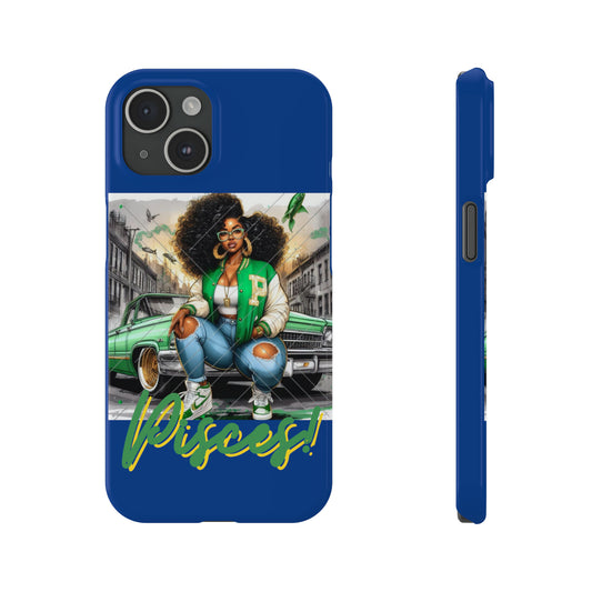 Pisces Blue Slim Phone Cases - iPhone 15 - Phone Case