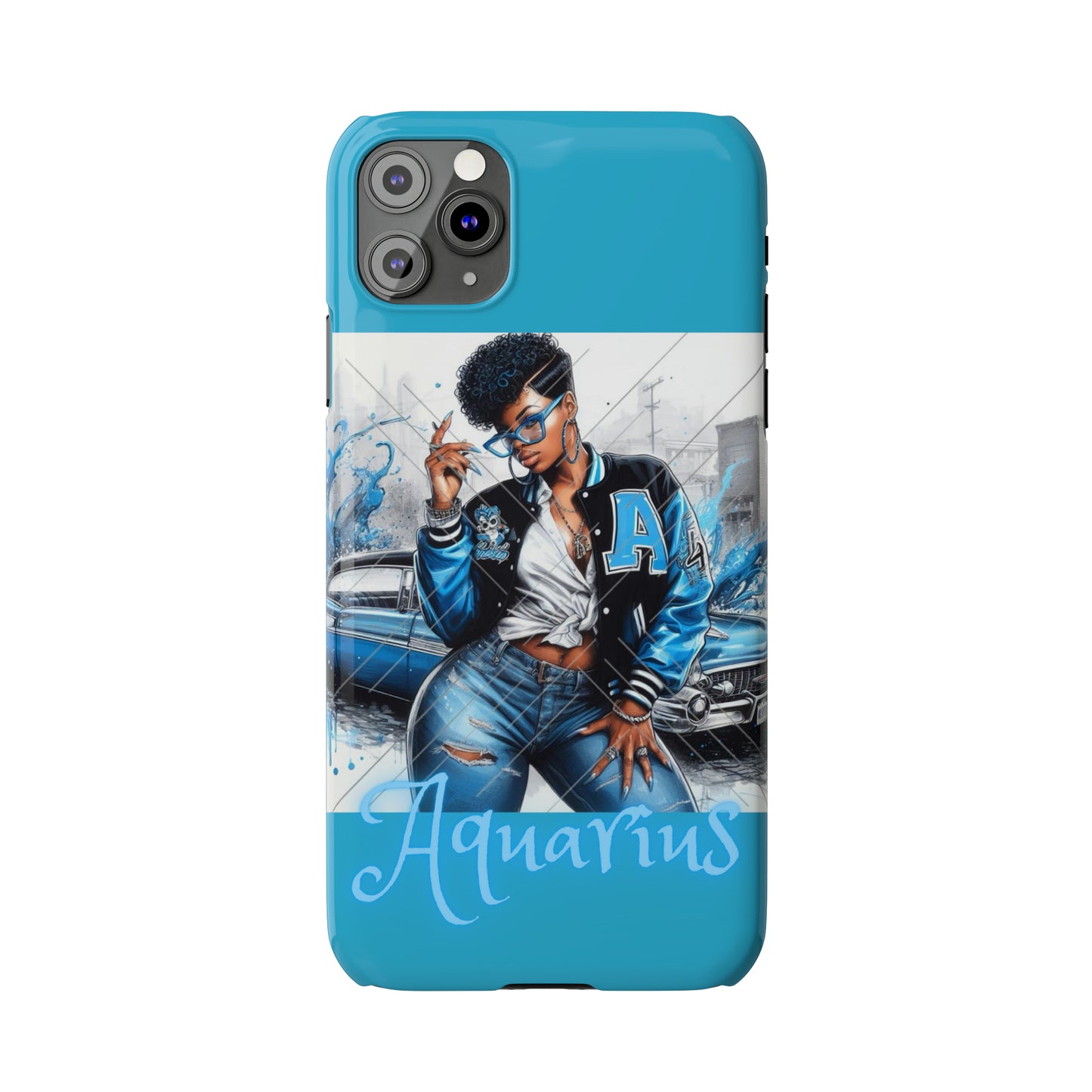 Aquarius Blue Slim Phone Cases - Phone Case