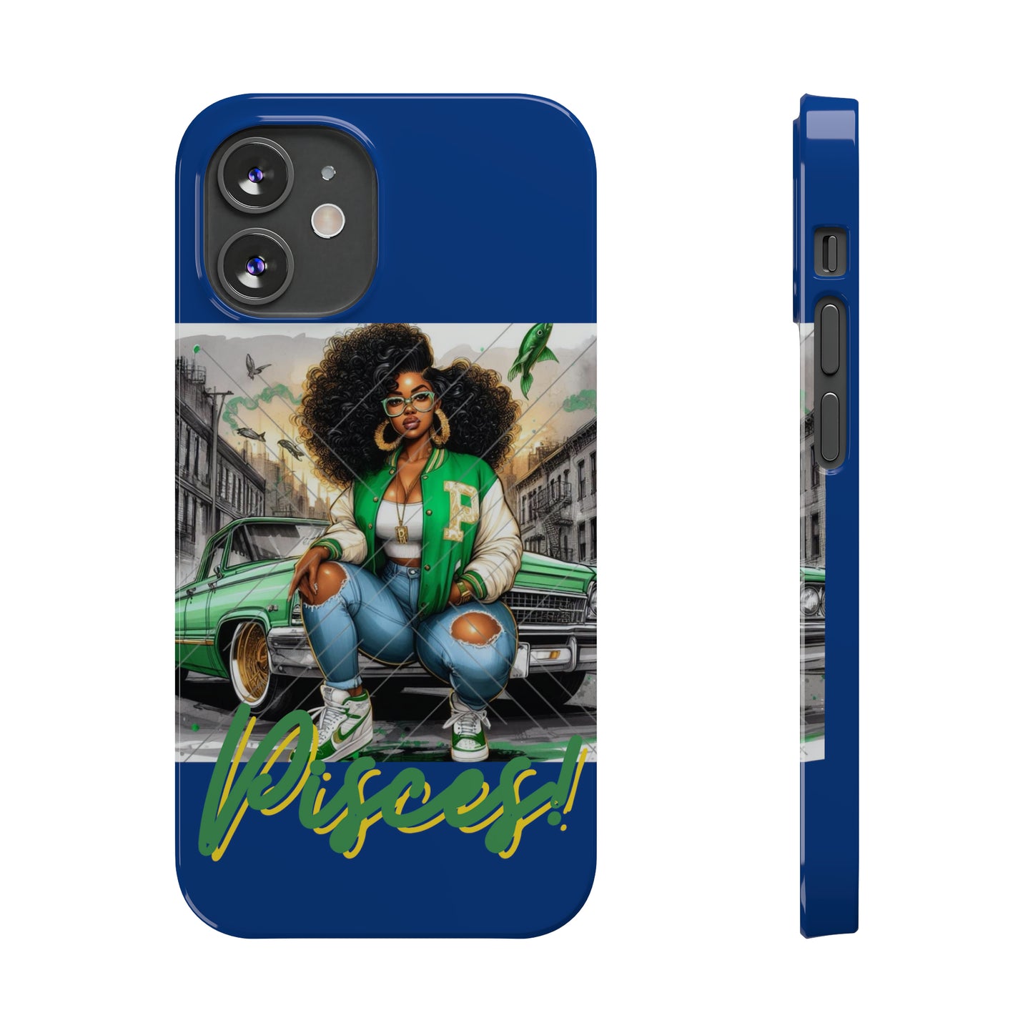 Pisces Blue Slim Phone Cases - iPhone 12 Mini - Phone Case