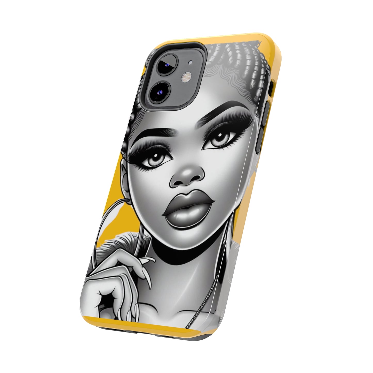 Braid bun Yellow Tough Phone Cases - Phone Case