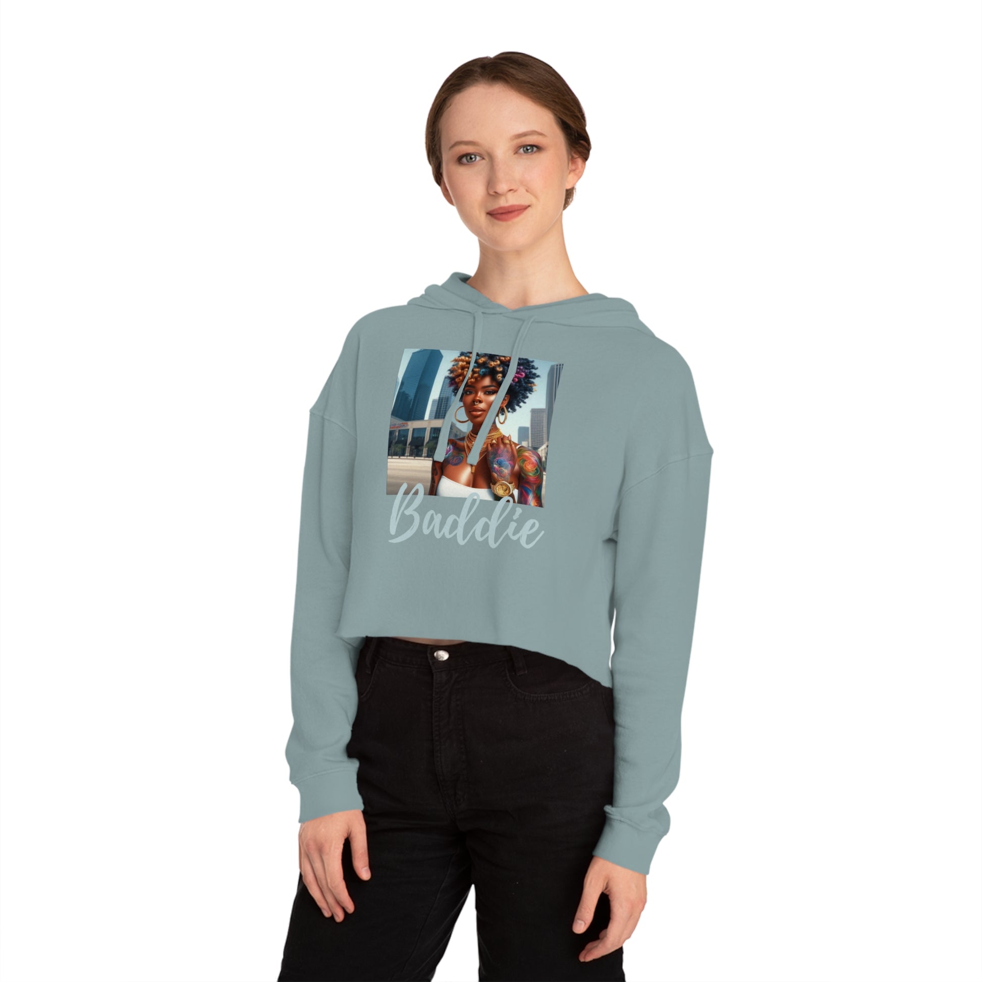 Be You Curly Cropped Hooded Sweatshirt - Hoodie