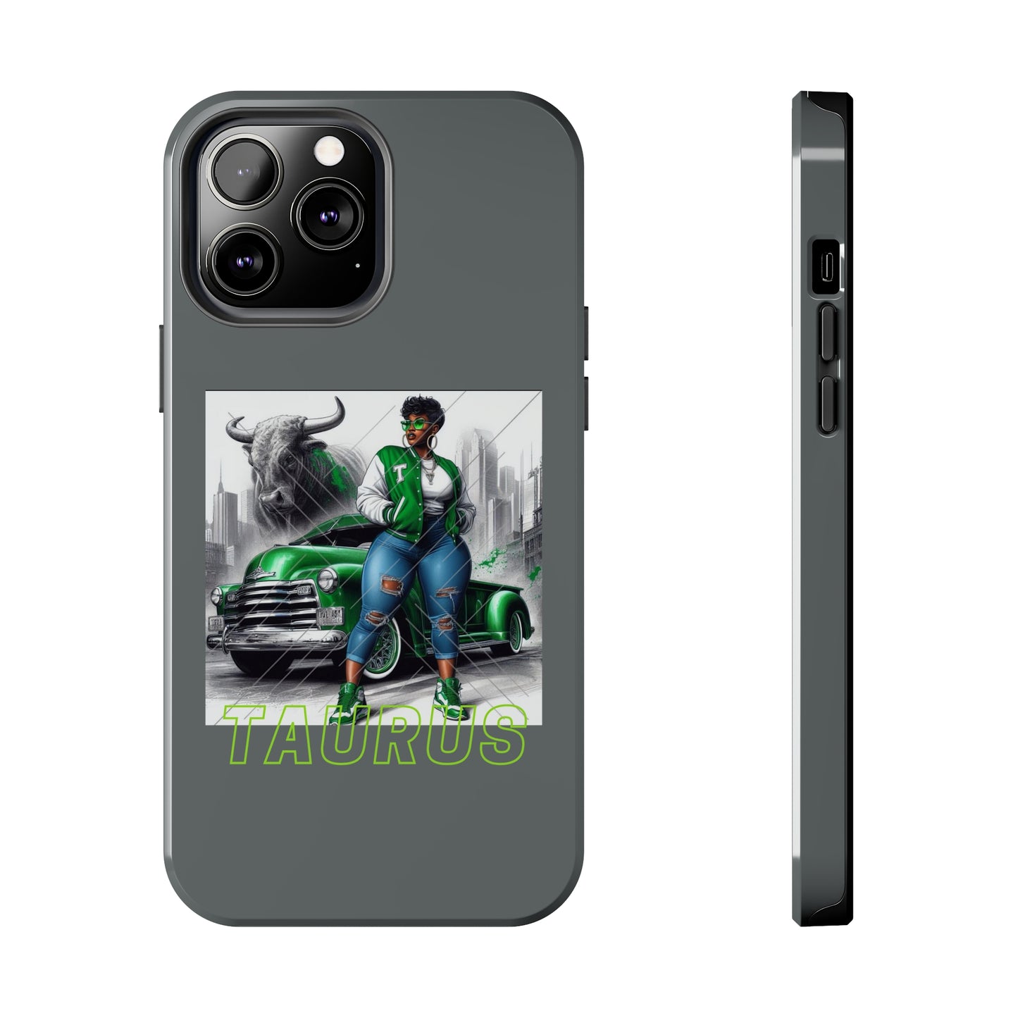 Taurus Grey Tough Phone Cases - iPhone 13 Pro Max - Phone Case