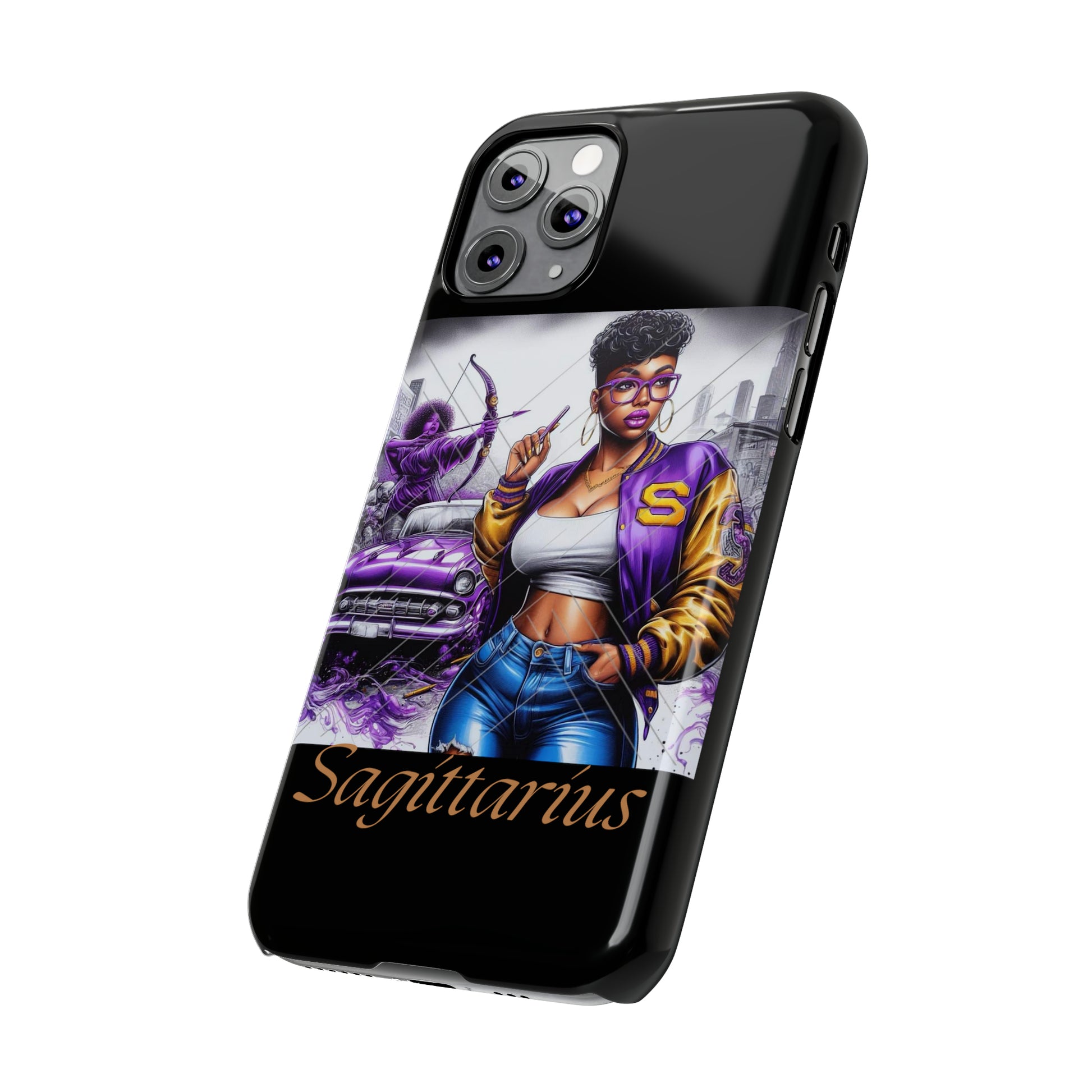 Sagittarius blk Slim Phone Cases - Phone Case