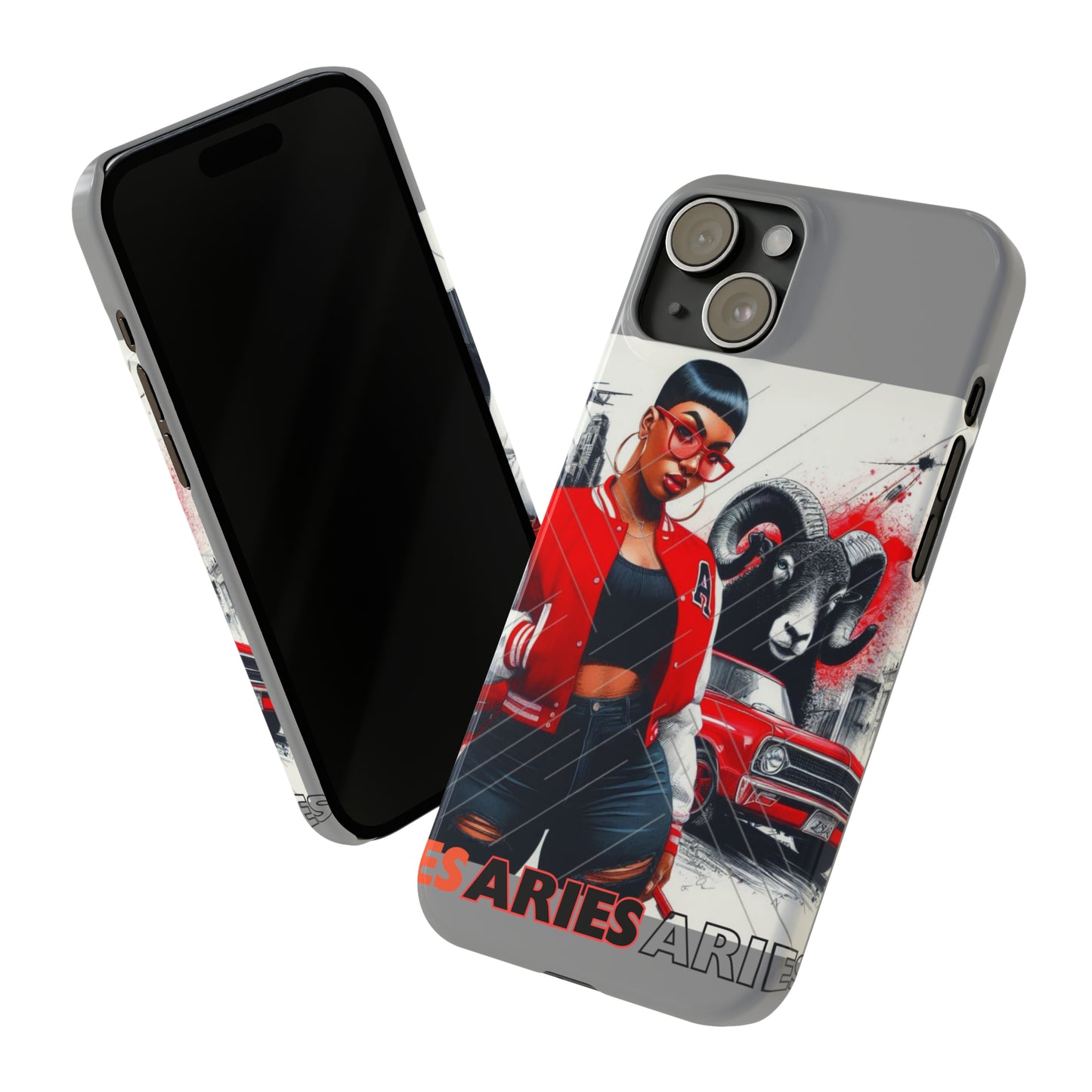 Aries Grey Slim Phone Cases - Phone Case