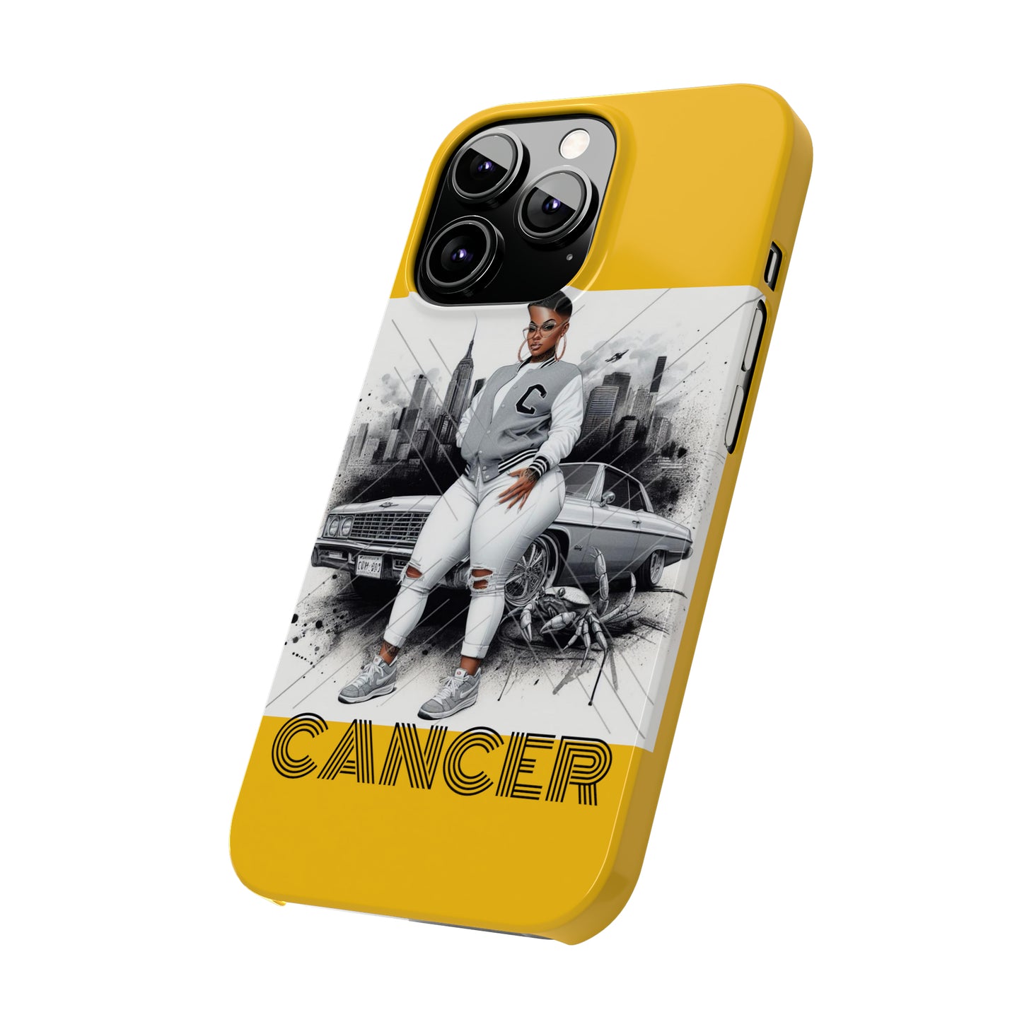 Cancer Yellow Slim Phone Cases - Phone Case