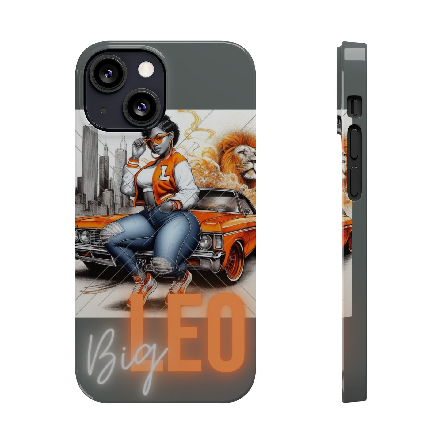 Leo Grey Phone Cases - iPhone 13 Mini - Phone Case